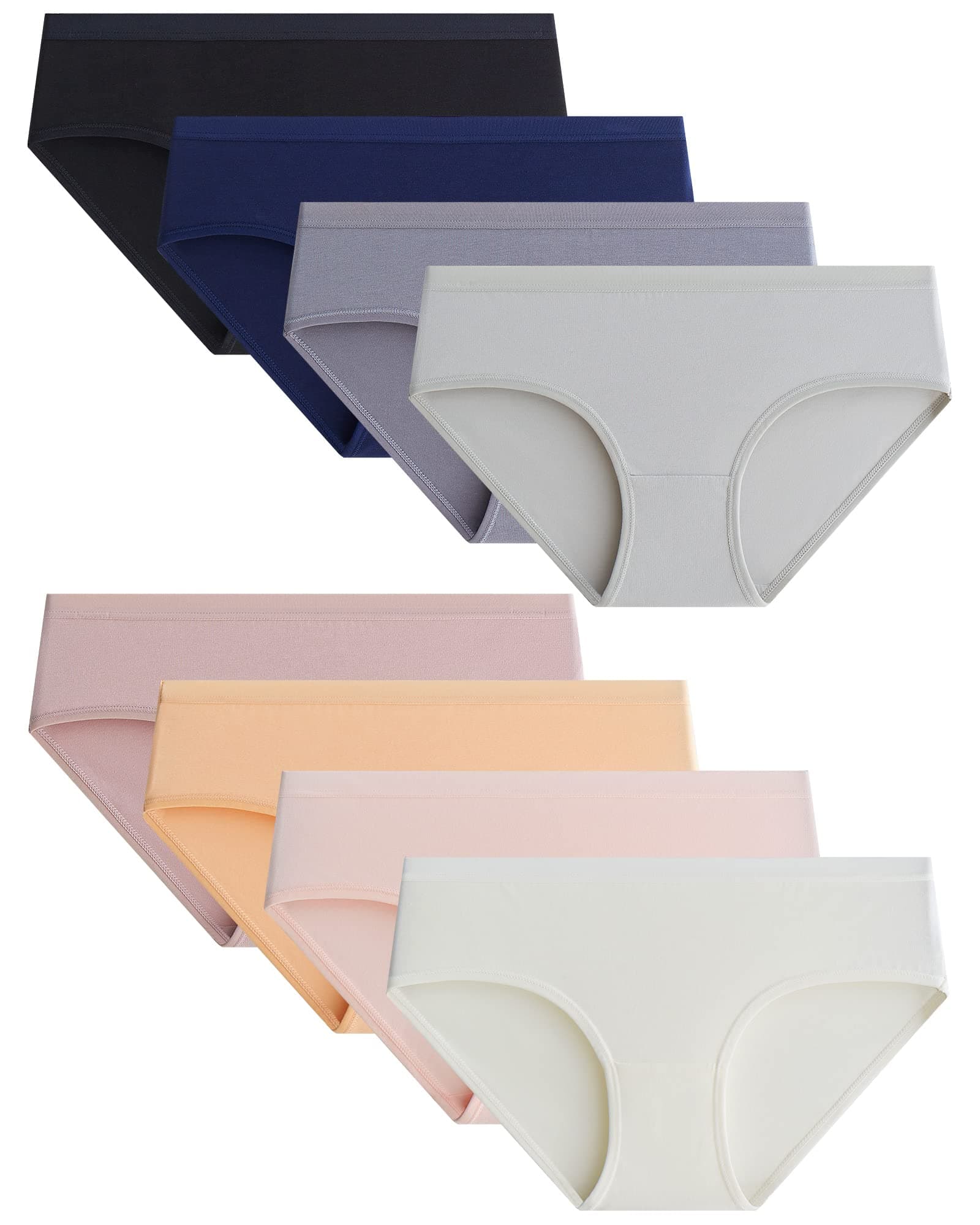 Teen Girls Underwear Cotton Panties Briefs Solid Color Pack of 8