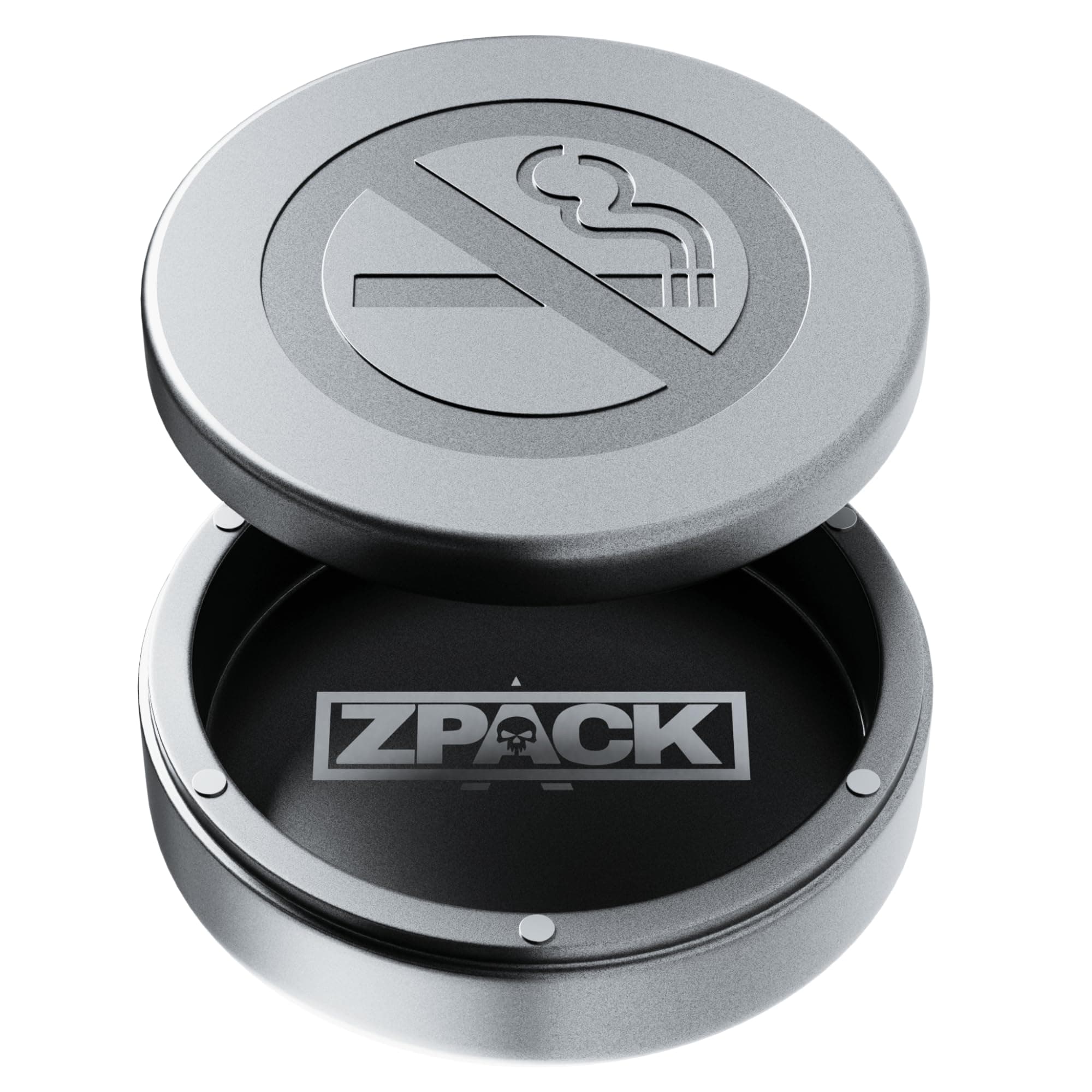 Magnetic Zyn Metal Can, Zyn Holder, Metal Zyn Container, Carved Zyn Tin with Magnetic Closure, Aluminum Zyn Container, Slim Metal Zyn Pouch Can, Zyn Gift for Him - Engraved No Smoking, Frosted Silver