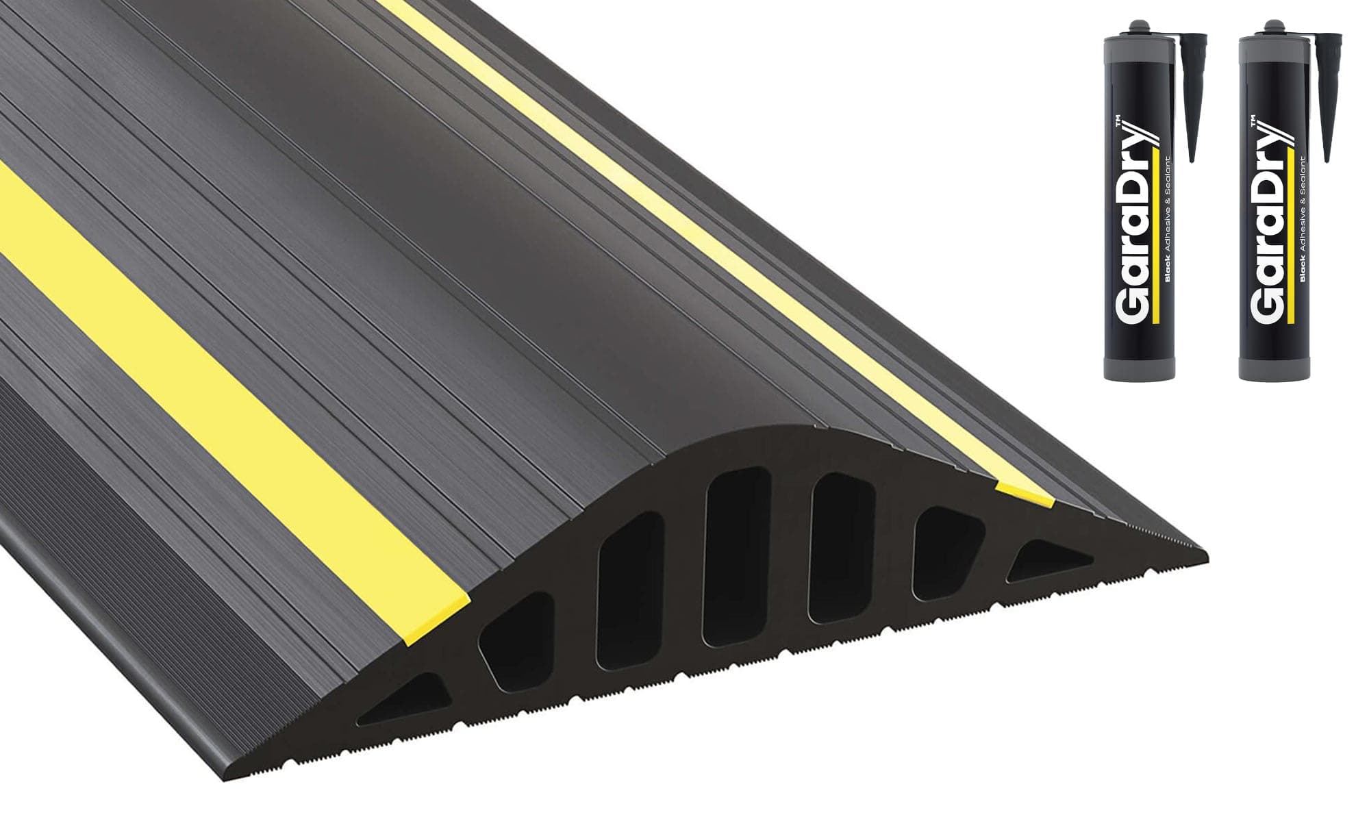 2" High Garage Door Flood Barrier Threshold Kit ‘GARADAM’ (10'3") | Flexible PVC | Complete Kit Includes 2 Adhesives | GaraDry
