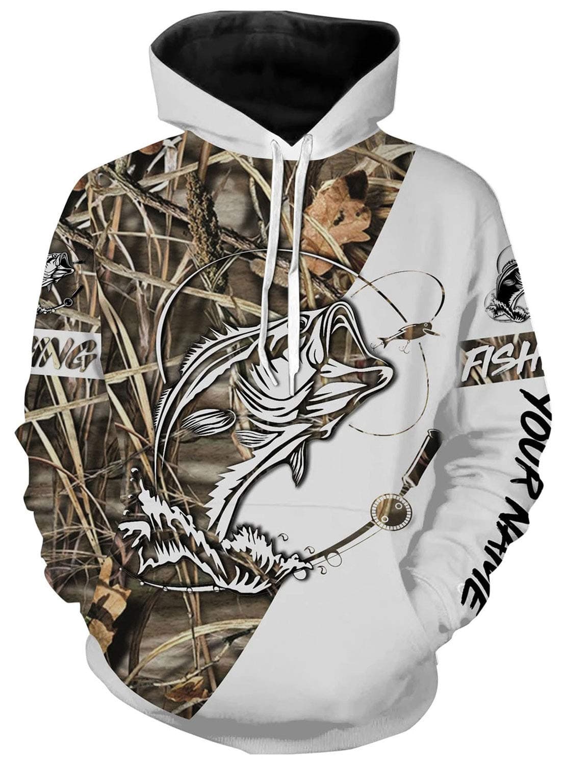 Bolany Unisex Funny Fish Hook Hoodie Print Fishing Hoodies Men's Sweatshirt