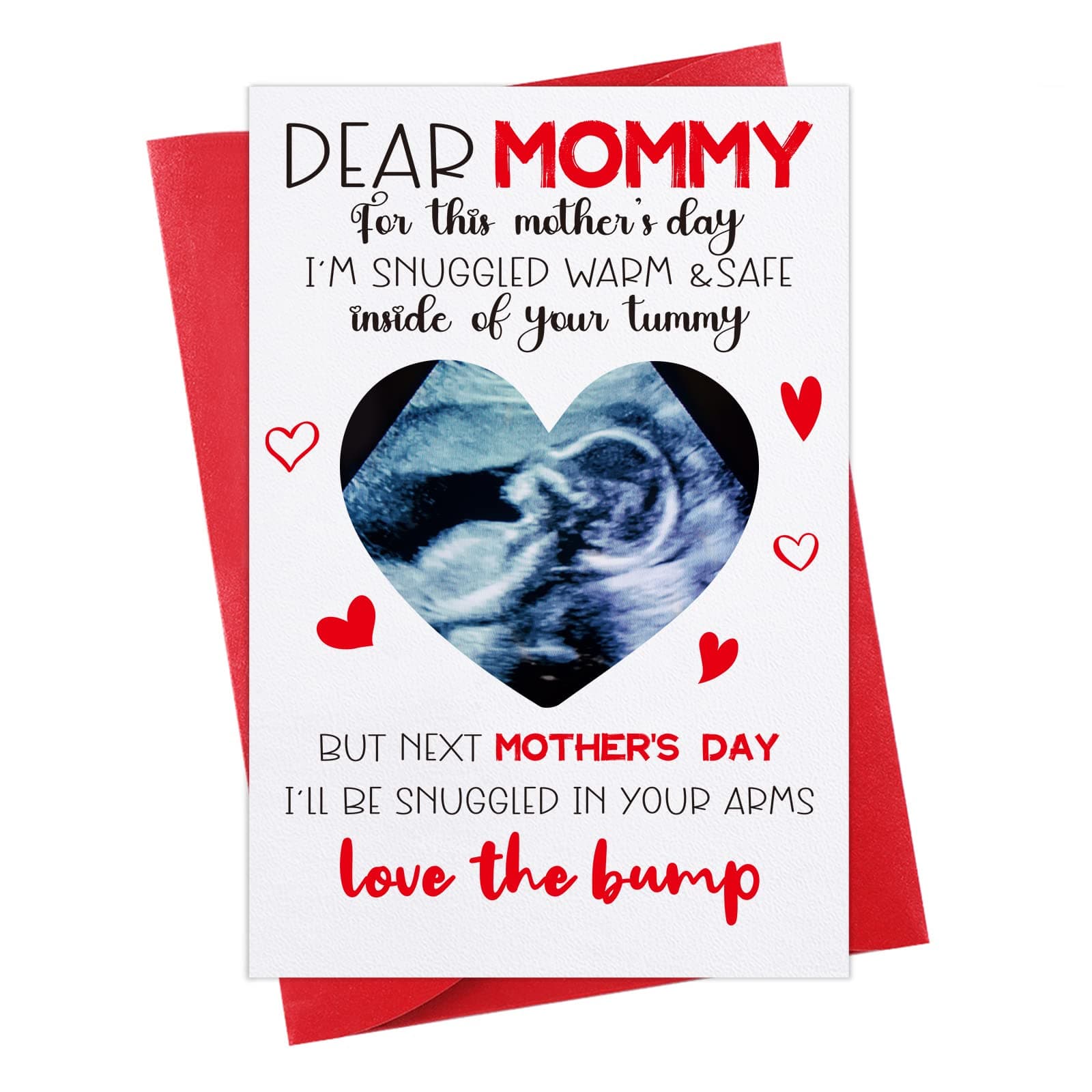 Happy First Mothers Day Card - Funny Mom To Be Mothers Day Card with Envelope Photo Insert Happy Gift Pregnancy Gift for Expecting Mom