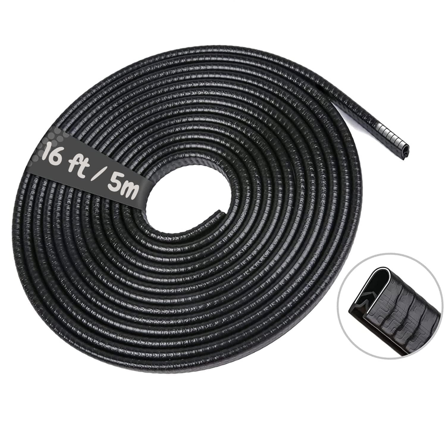 - Heavy Duty Car Door Edge Protector Guard U Shape, Anti-Scratch, Anti-Collison, Rubber, Black, 5m, Pack of 1