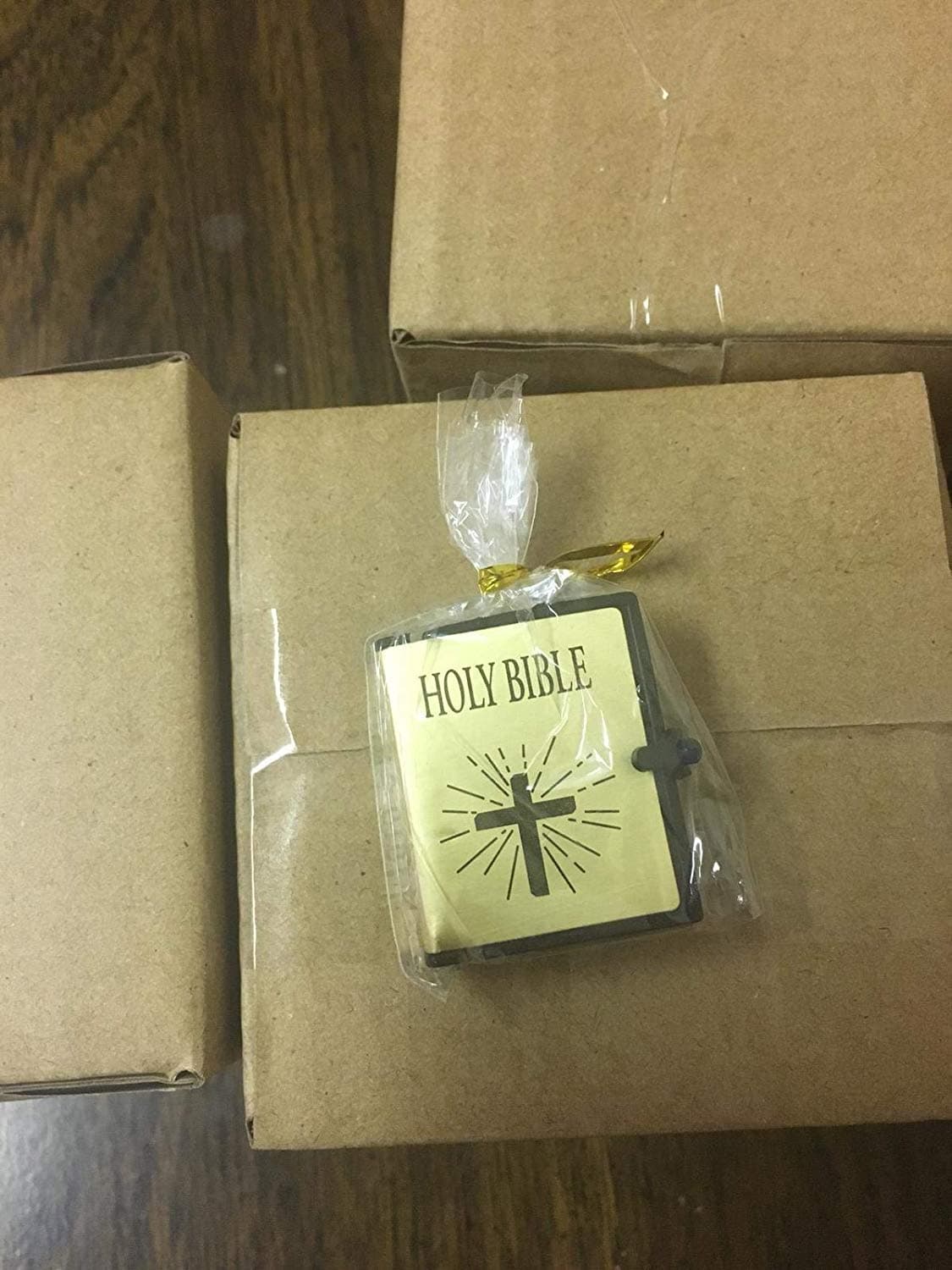 1:6 Scale Dollhouse Miniature Gold Holly Bible Religious Christian Jesus, readable