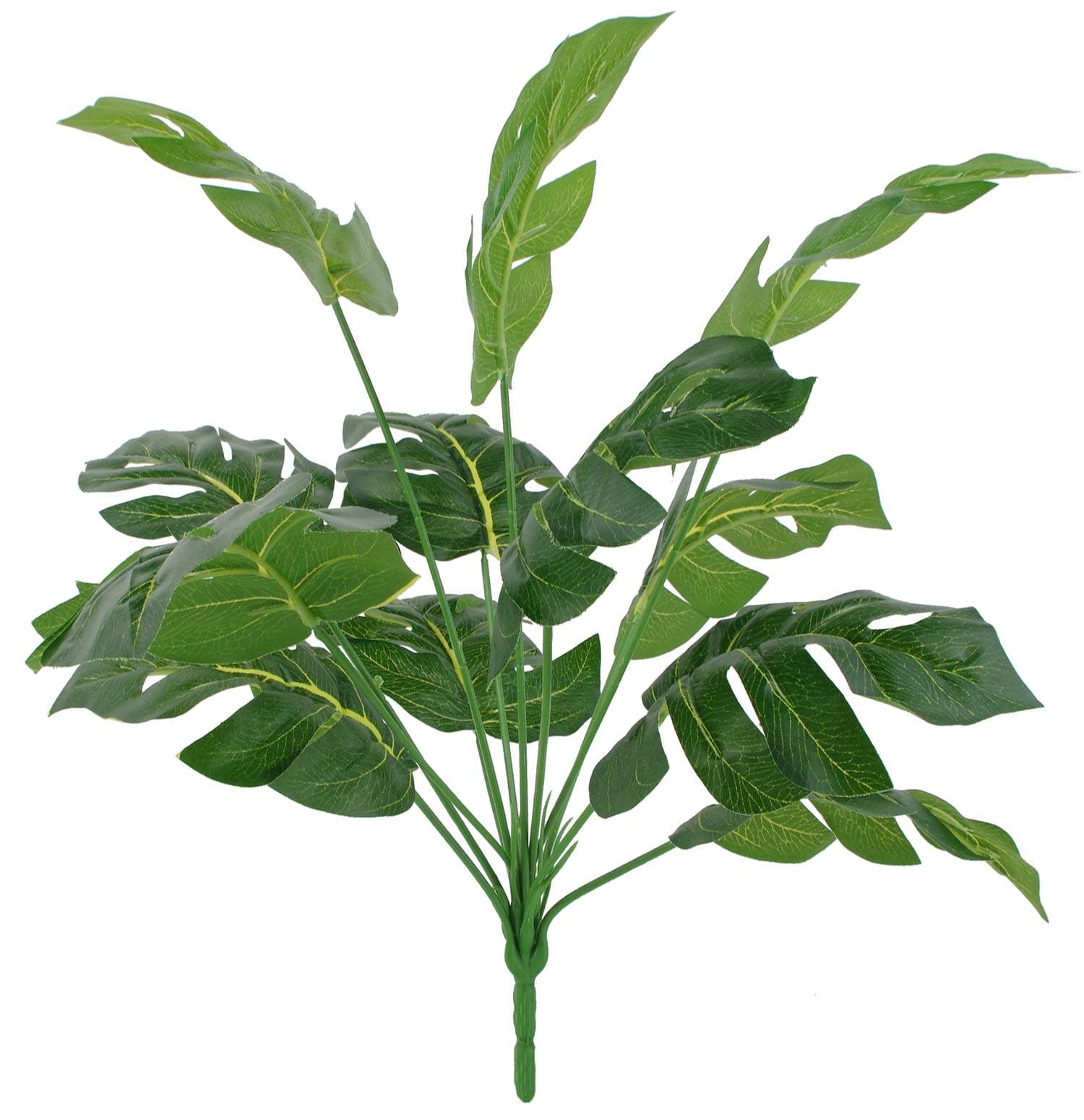Artificial Fake Palm Leaves Plants Faux Fake Monstera Turtle Leaf Tropical Palm Tree Leaves Plant Outdoor UV Resistant Plastic Plants (Palm)