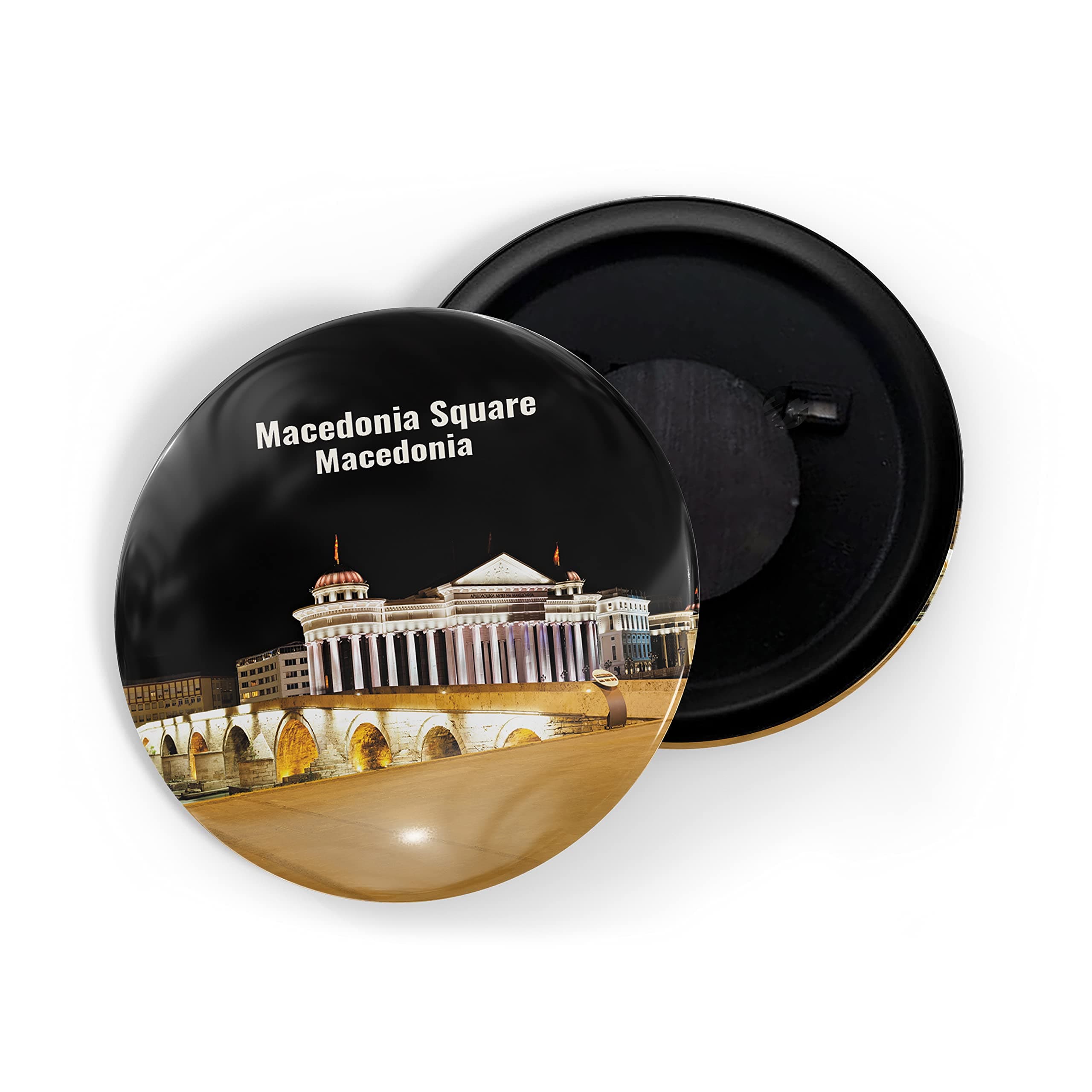 dhcrafts Fridge Magnet Multicolor Famous Tourist Place Macedonia Square Macedonia Glossy Finish Design Pack of 1