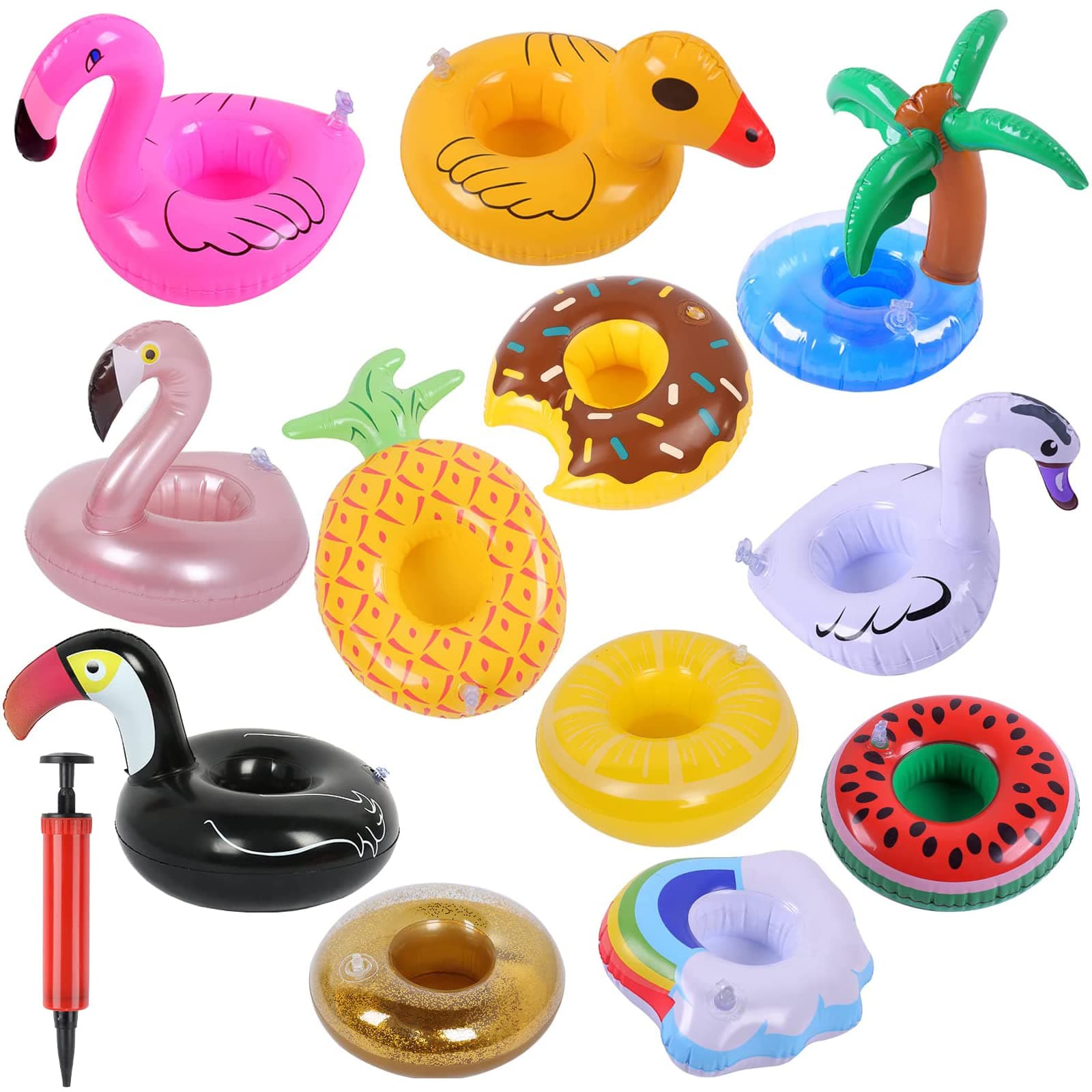 Pool Drink Floaties, Inflatable Drink Holders Floating Cup Holders Drink Floats for Pool Party