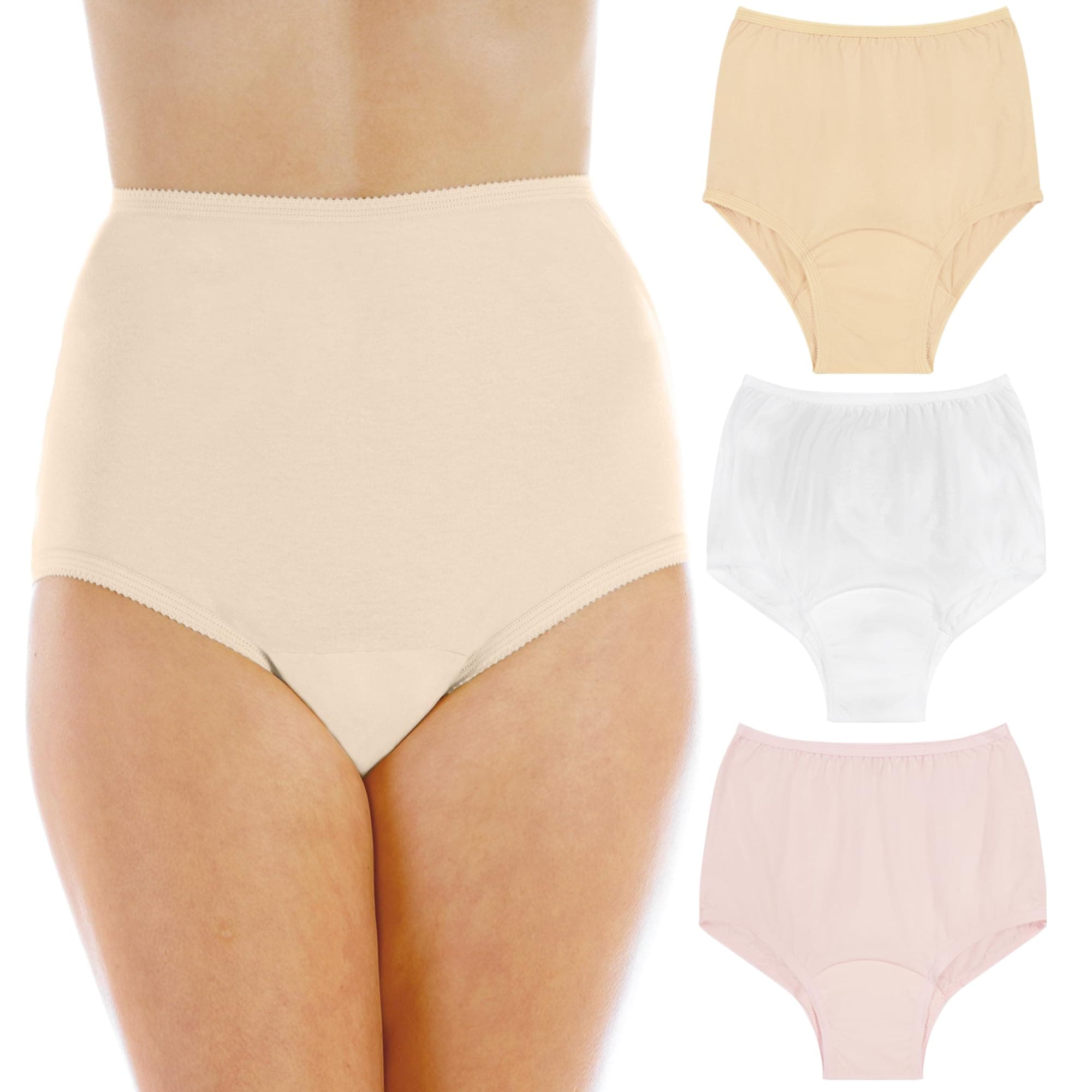 Wearever (3-Pack) Women's Pastel Cotton Comfort Regular Absorbency (0.5 Cup) Incontinence Panties Medium (Fits Hip Sizes: 38-40")
