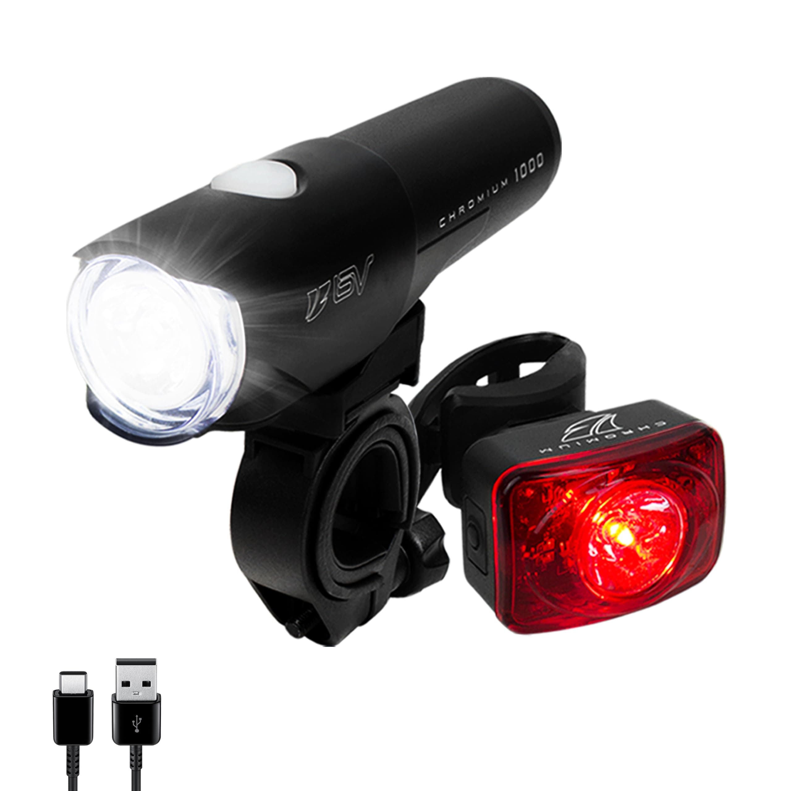 BV Bike Lights, Super Bright with 5 LED Bike Headlight & 3 LED Rear, Bike Lights for Night Riding with Quick-Release, Waterproof Bicycle Light Set, Bike Accessories, Bicycle Accessories, Flashlight