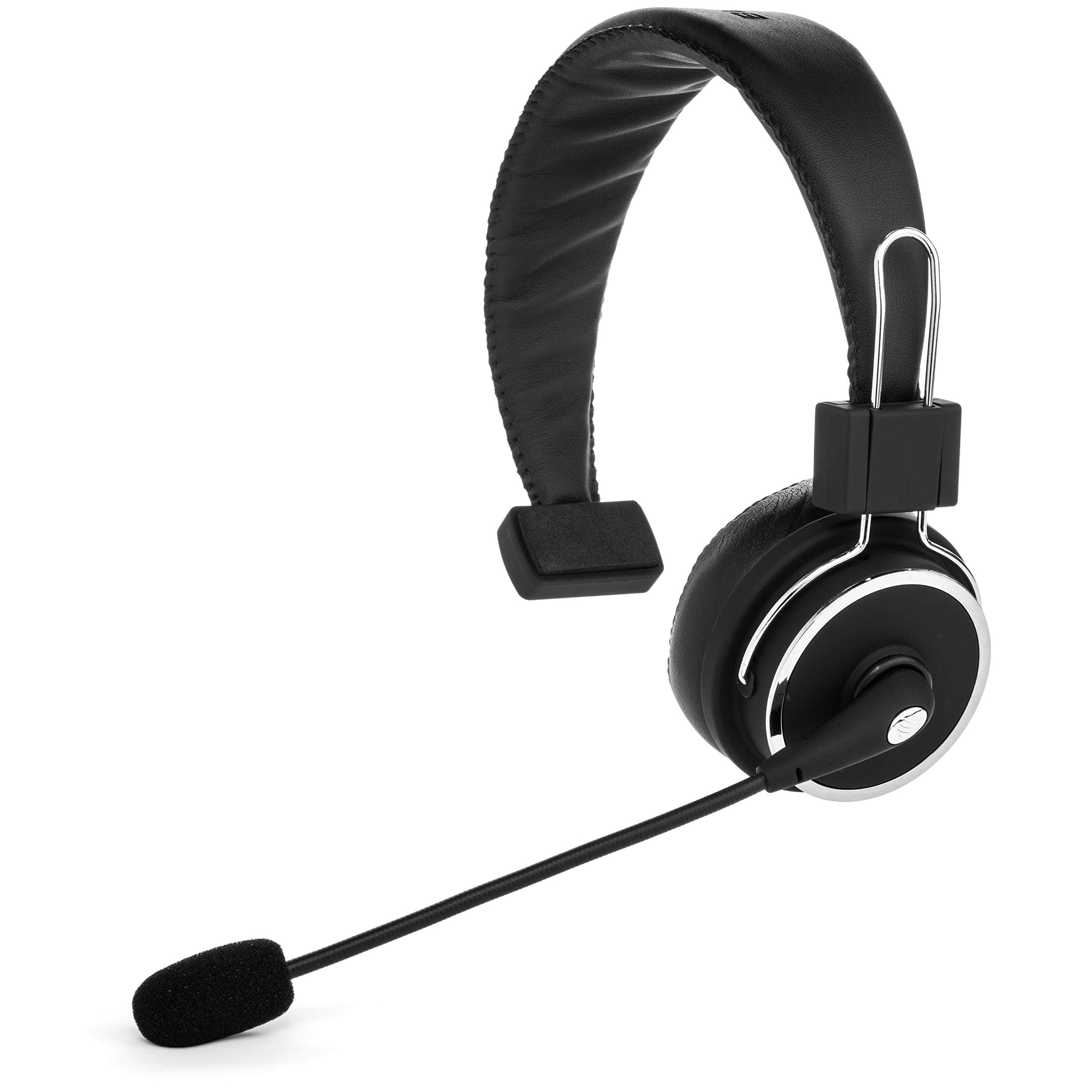 Blue Tiger Elite Premium Wireless Bluetooth Headset – Professional Truckers’ Noise Cancellation Head Set with Microphone – Clear Sound, Long Battery Life, No Wires - 34 Hour Talk Time - Black