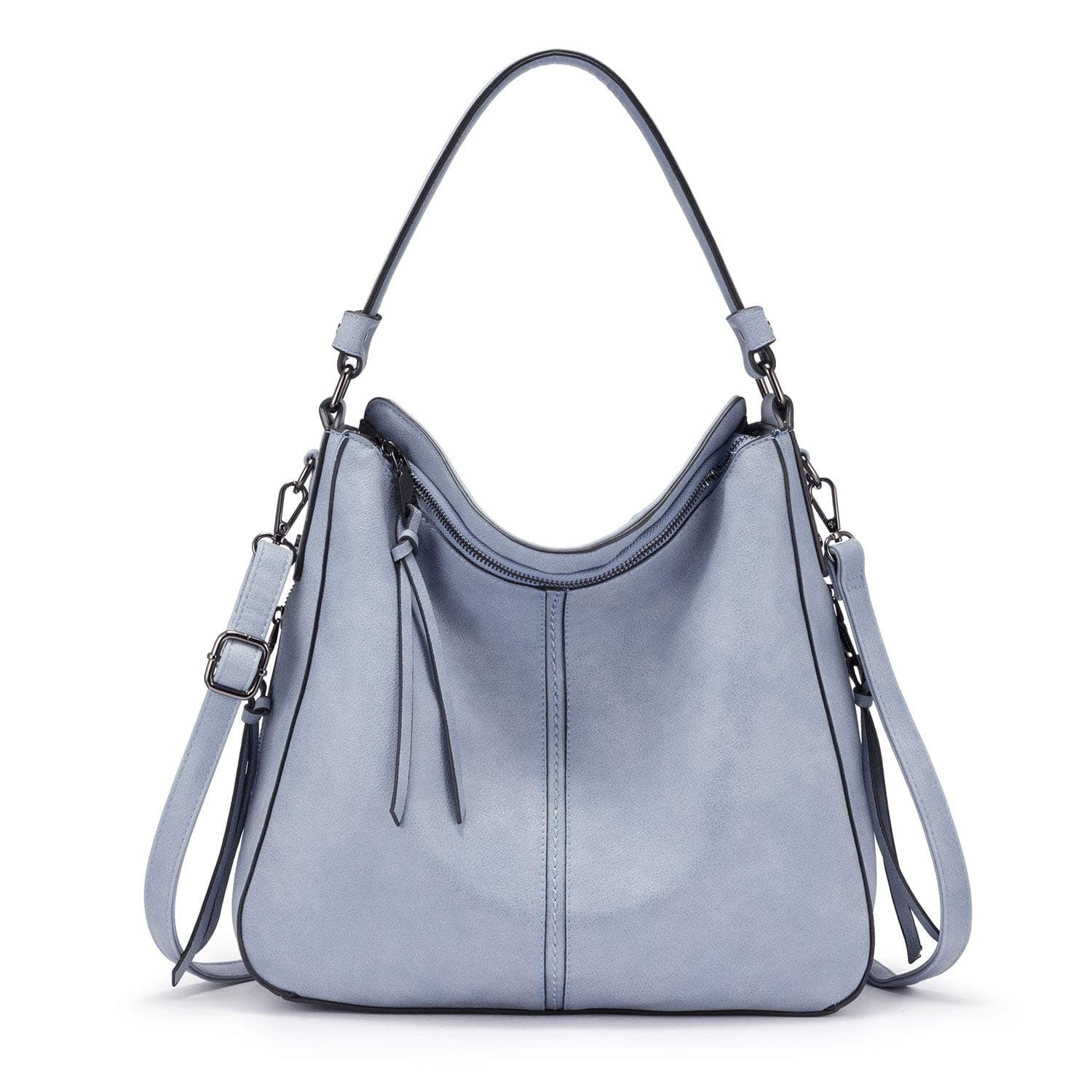 Realer Hobo Crossbody Bags for Women Designer Faux Leather Hobo Handbags Retro Large Size Shoulder Bag Bucket Purse