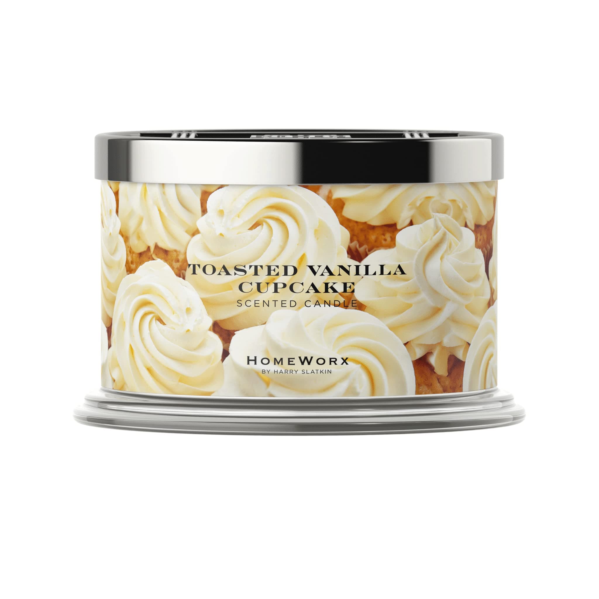 Homeworxby Harry Slatkin 4 Wick Candle, 18 oz, Toasted Vanilla Cupcake Candle