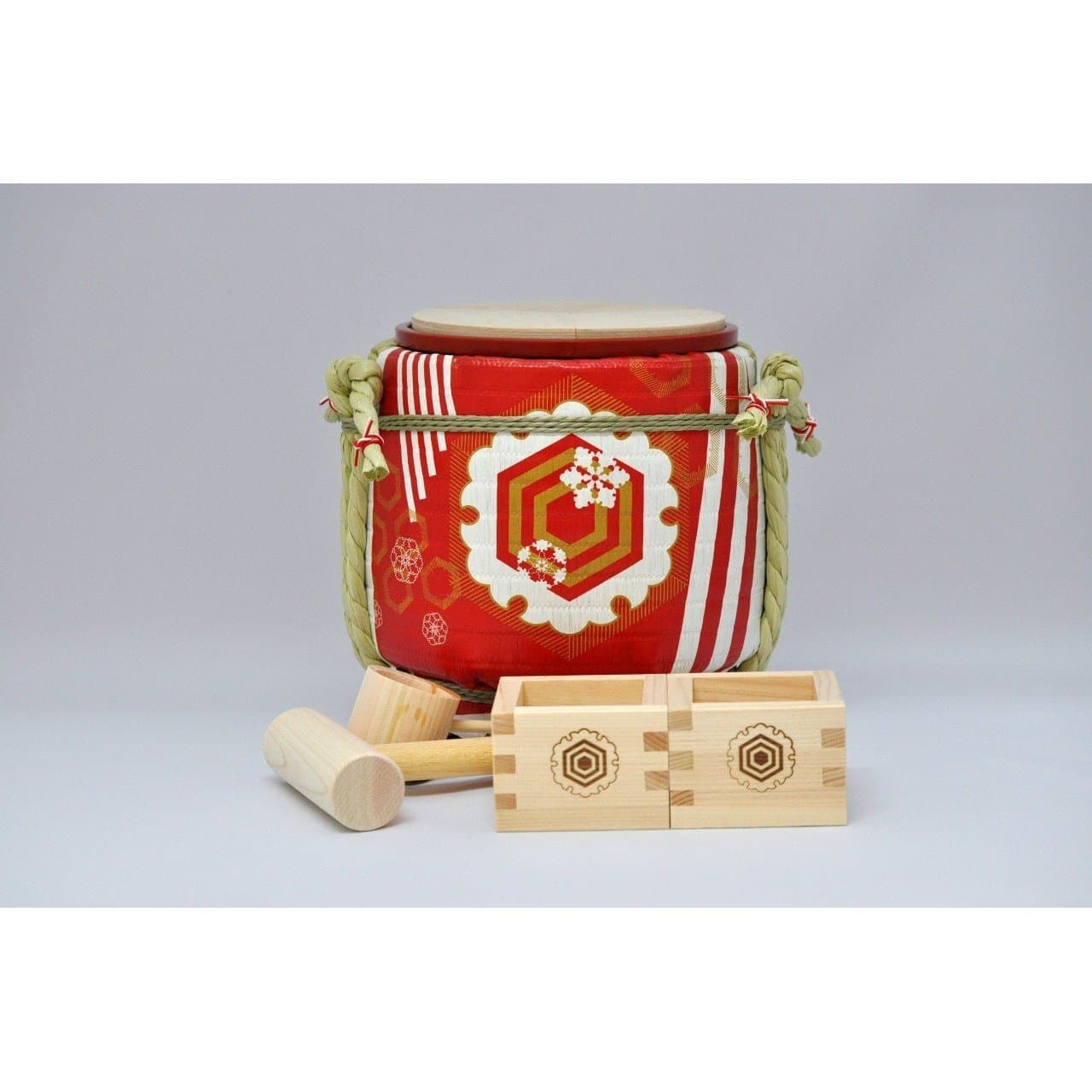 Mini Kagami Biraki Set: Special Sake Set for Celebrations Long Life & Happiness