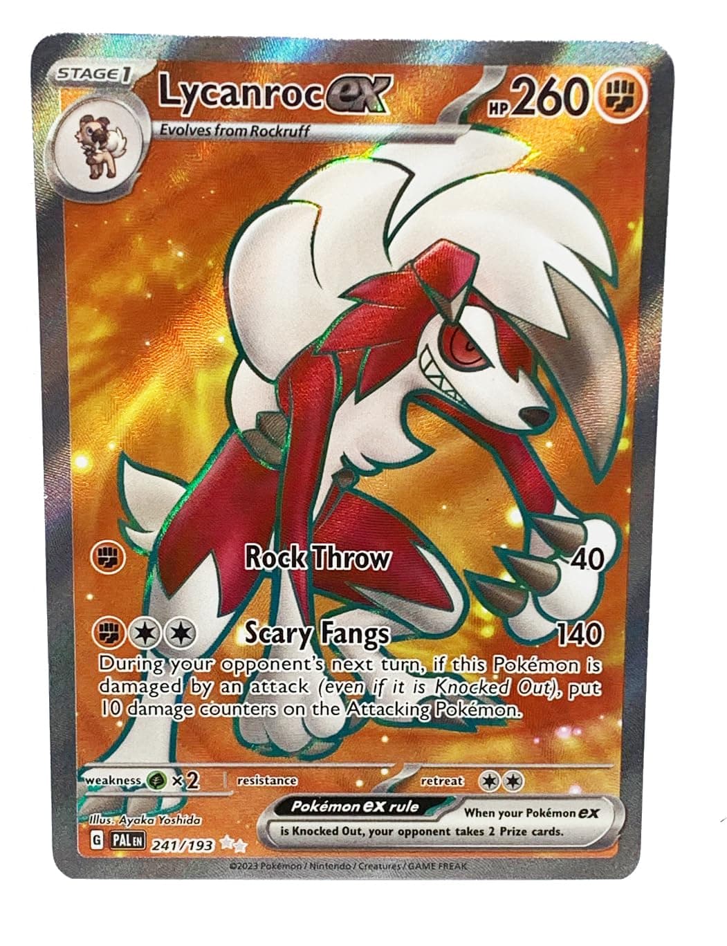 Pokemon - Lycanroc ex 241/193 - Paldea Evolved - Full Art Card