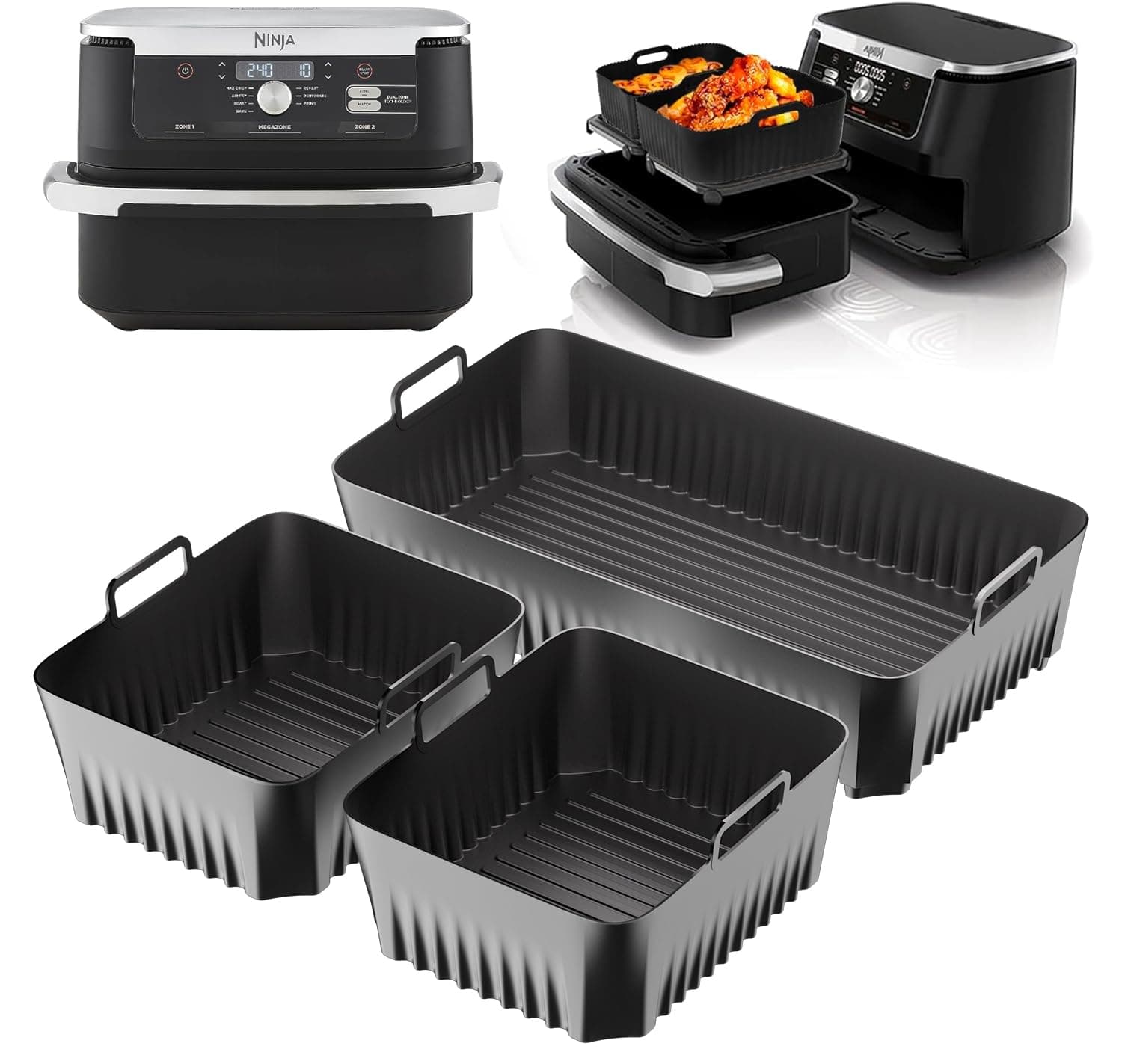 Silicone Liners For Ninja Af500Uk, Large Air Fryer Foodi Flex Drawer Af500Uk 10.4L, Accessories, Accessories