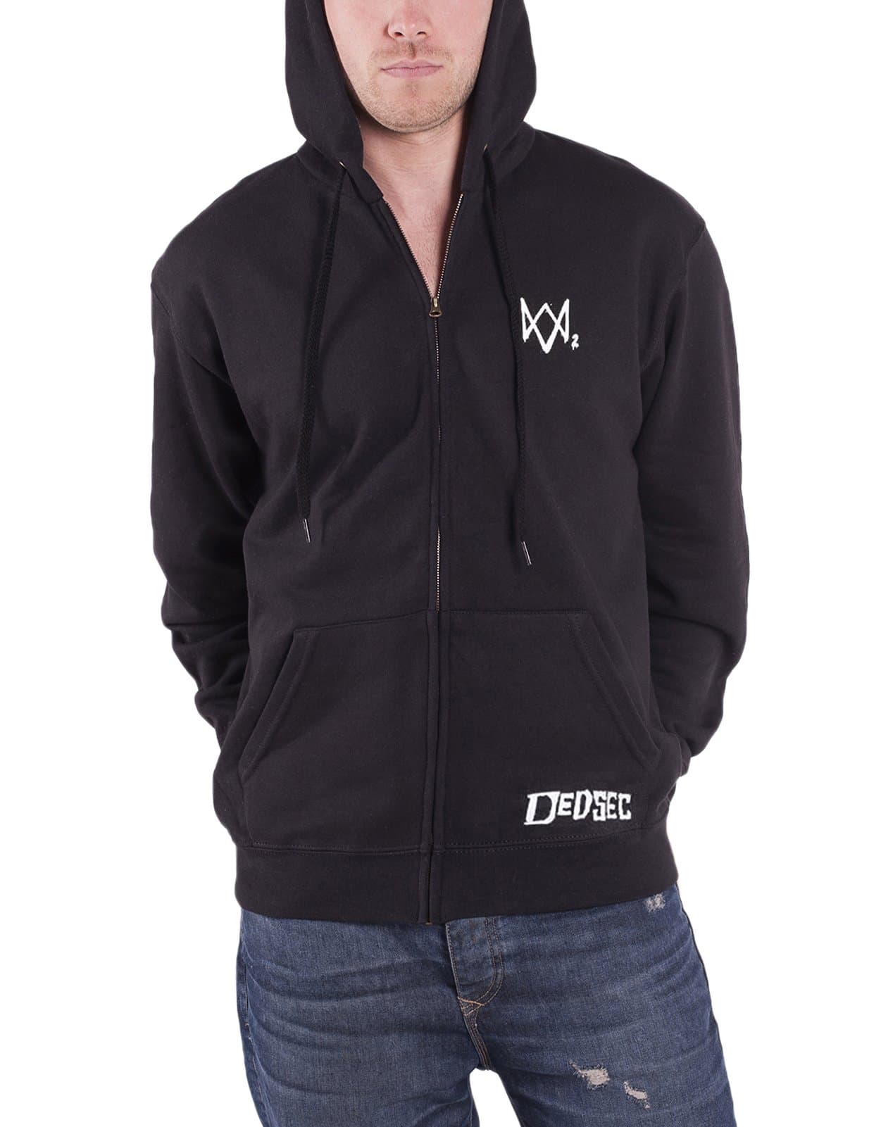 Watch Dogs 2 Hoodie Dedsec Logo Official Ps4 Xbox Mens Black Zipped