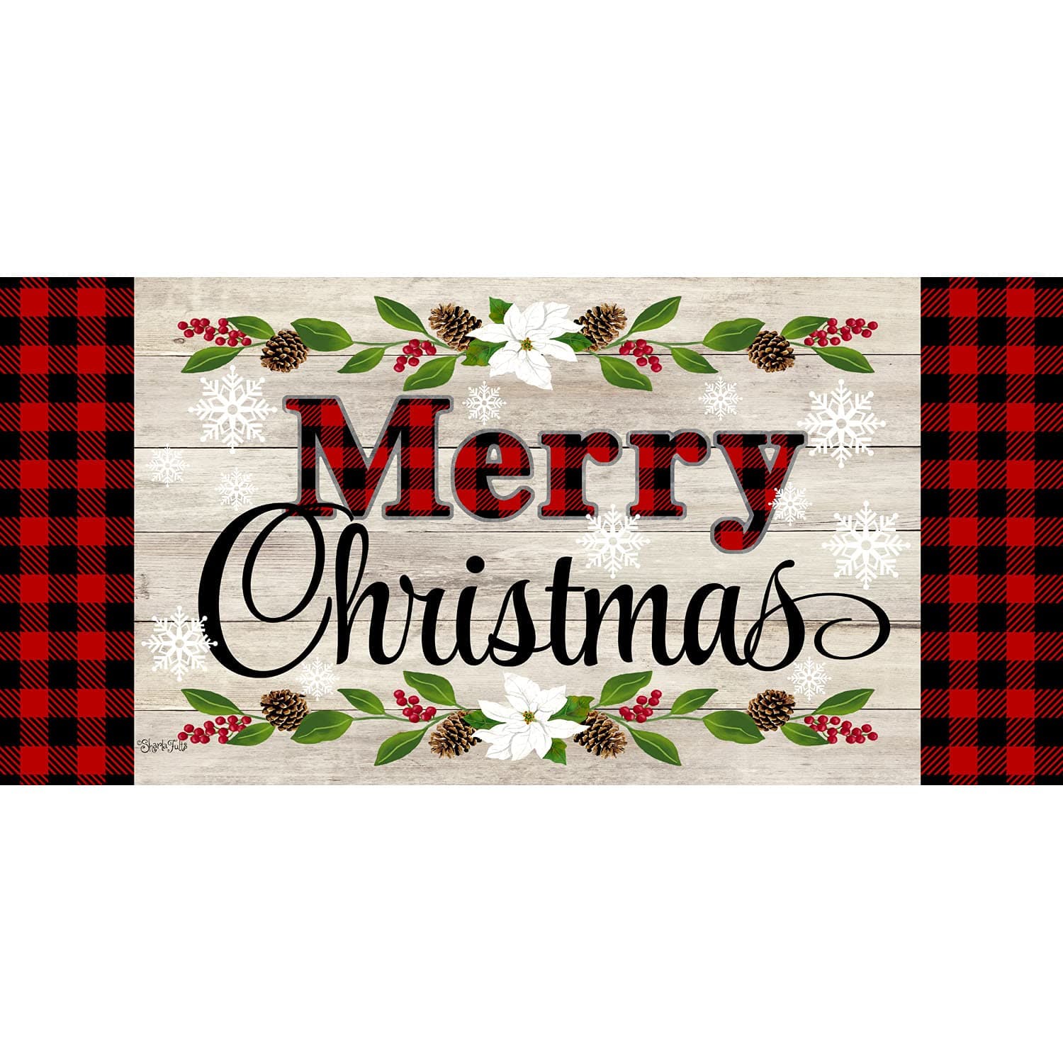 Evergreen FlagSassafras Christmas Sentiments Interchangeable Entrance Doormat | Indoor and Outdoor | 22-inches x 10-inches | Non-Slip Backing | All-Season | Low Profile | Home Decor