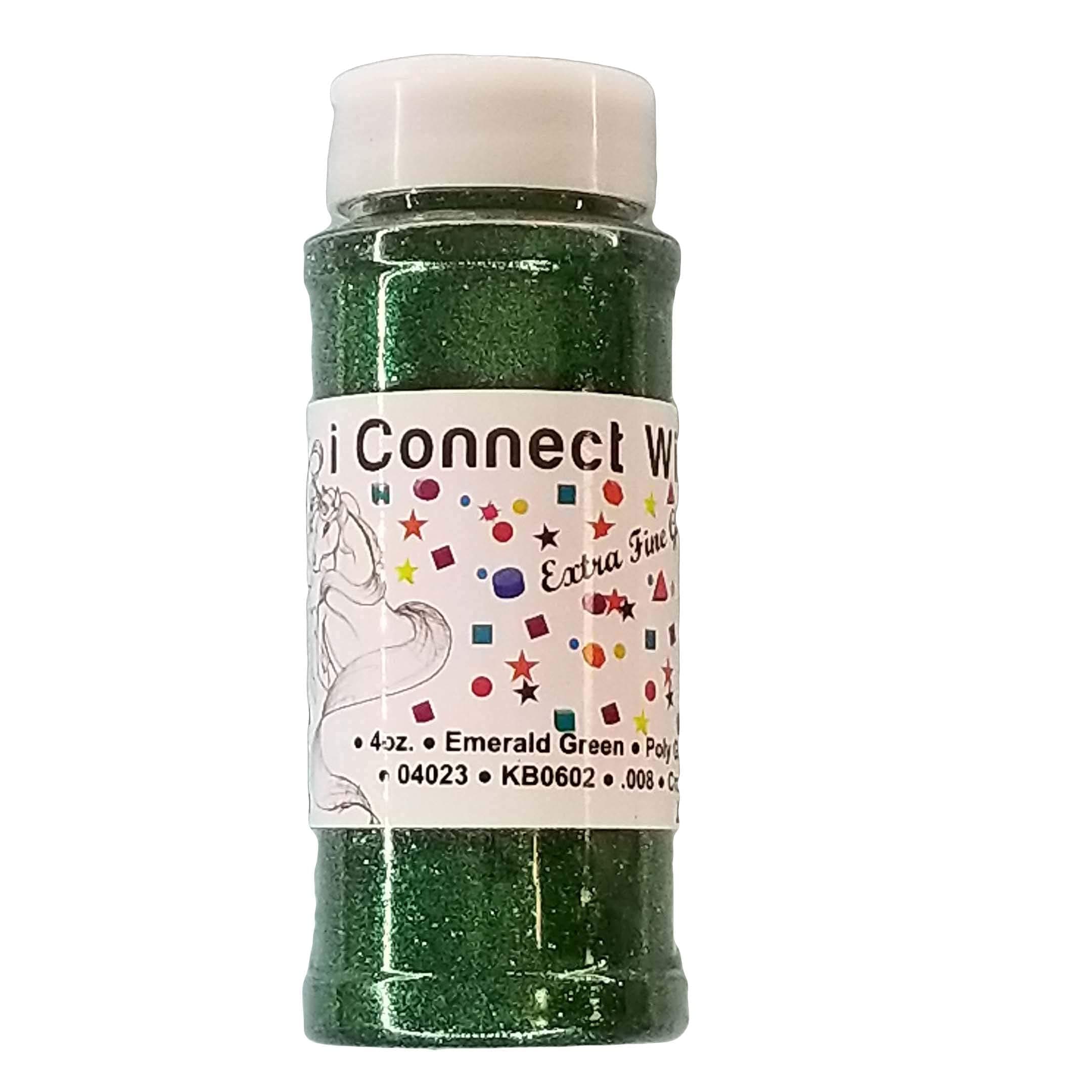 iConnectWith Glitter – Emerald Green Dark Green, Extra Fine Polyester Glitter; Multi-use for Crafts, Decorations, Nail Art, Makeup, Tumblers, Resin Art, and DIY Projects