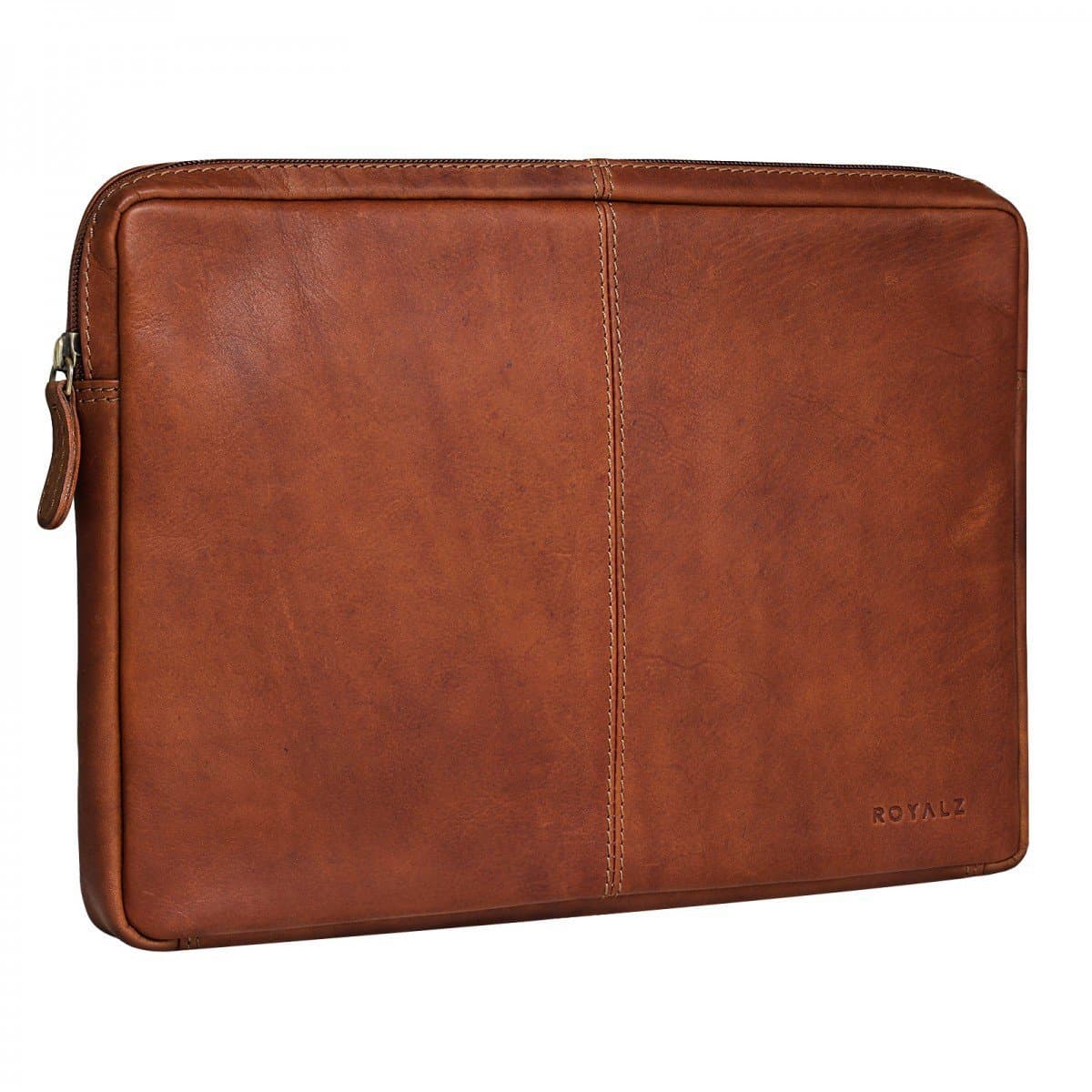 ROYALZ Laptop Bag for Acer Chromebook R11 Leather Sleeve Case Bag Wallet Folio Leather Protector Case Cover Retro Vintage Cognac Brown
