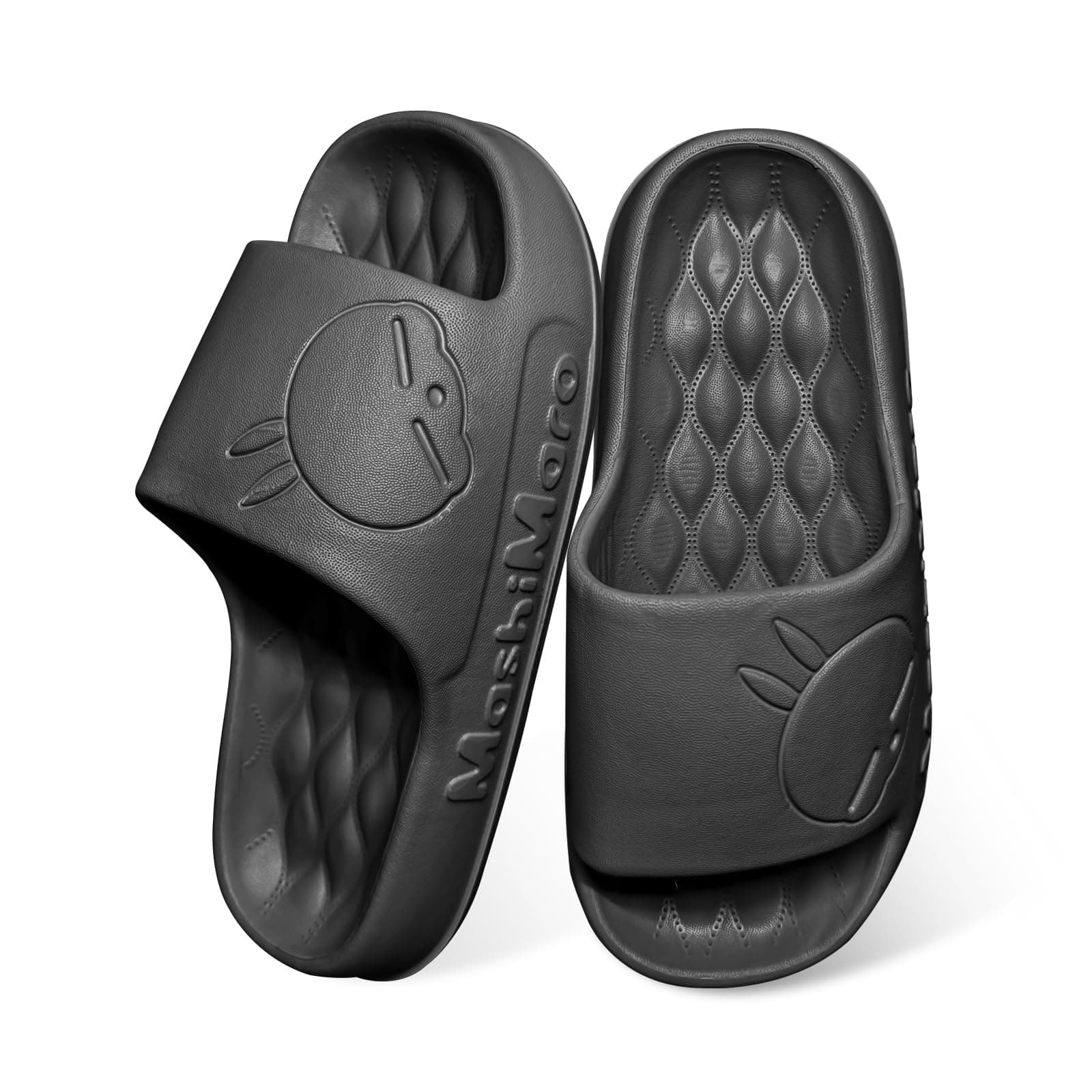 MASHIMARO Slippers for Women and Men - Indoor/Outdoor Non-Slip Shower Shoes - Ultra Comfortable Cloud-Like Spongy Texture - Lightweight, Thick Sole, Easy to Clean, Cozy & Cute Sandals