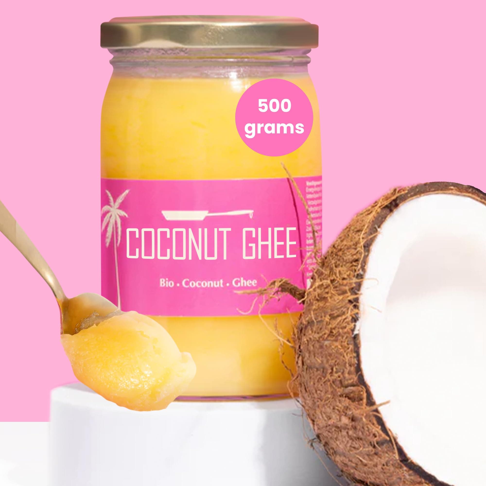 Ghee Easy Organic Ghee and Coconut Oil Blend 500g - 50% Ghee and 50% Extra Virgin Coconut Oil - 100% Organic & Pure - Lactose Free and Gluten Free