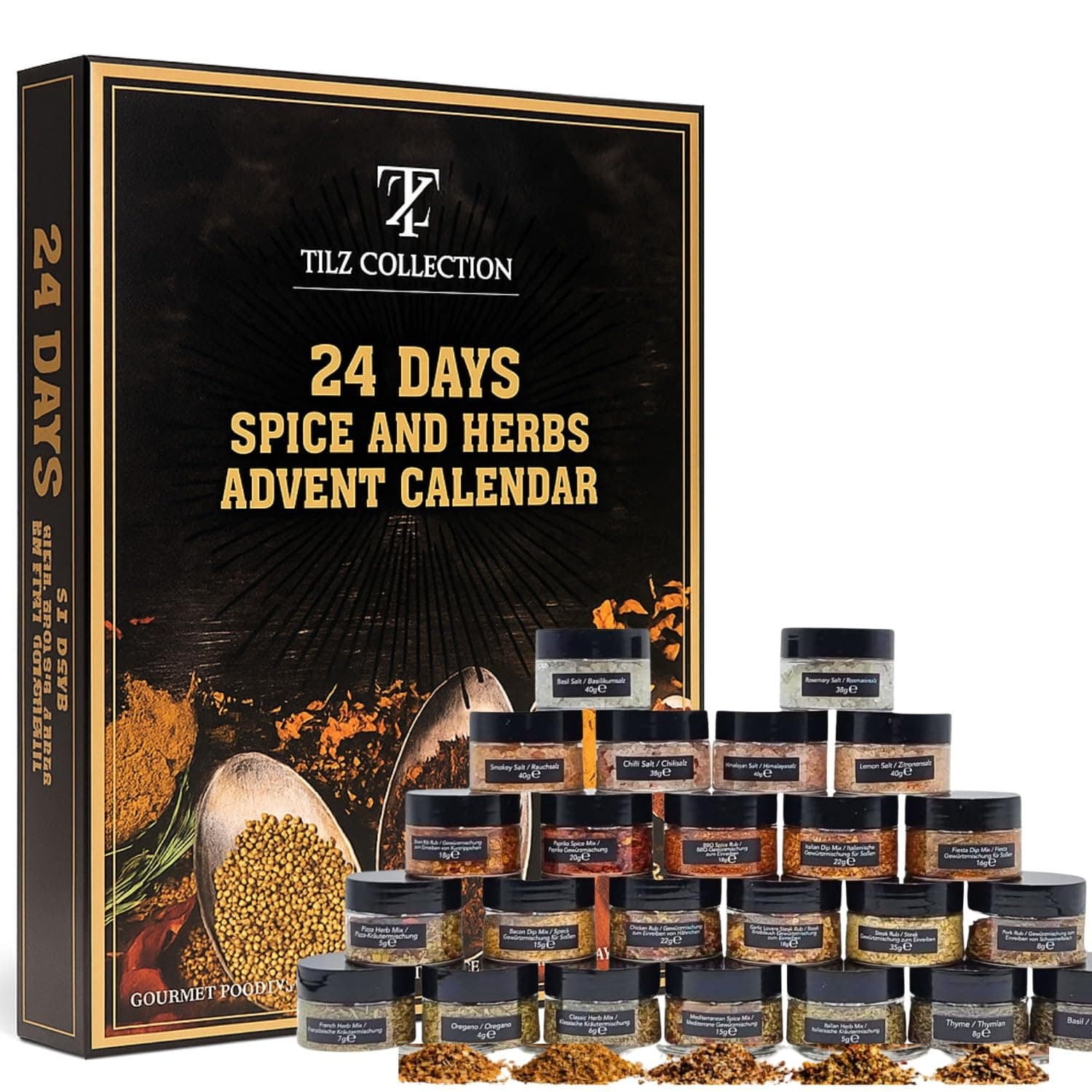 Herbs And Spices Advent Calendar 2025-24 Mini Spice Jars Food Advent Calendar Cooking Kitchen Adult Gift For Chef Men Women