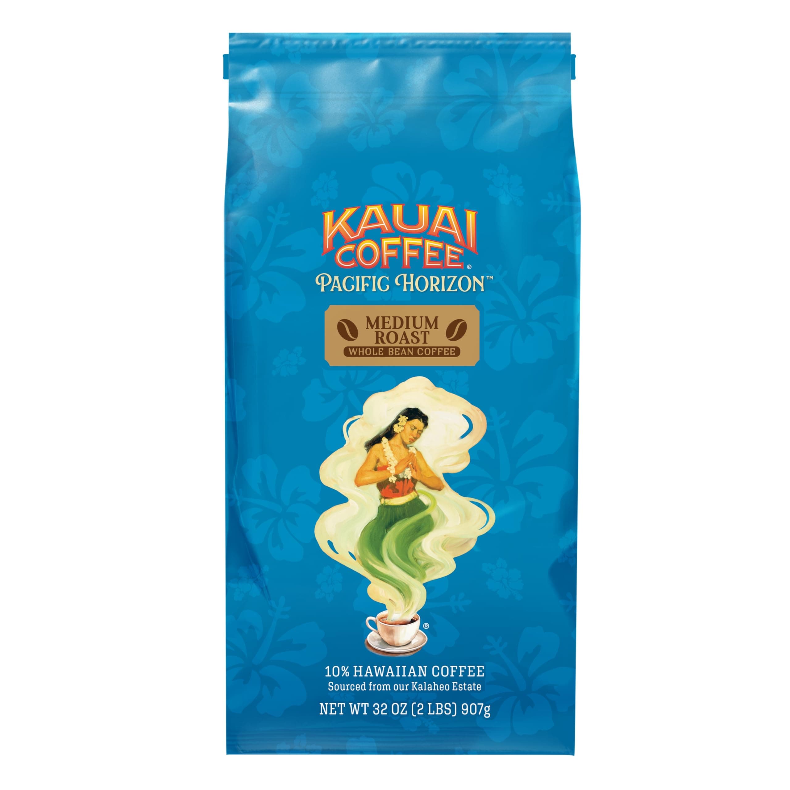 Kauai Coffee Whole Bean Coffee – Smooth, Non-Bitter Pure Arabica – Nutty Notes and Sweet Chocolate Overtones – Grown on Hawaii's Largest Coffee Farm – Koloa Estate Dark Roast, 1 Pack of 32oz
