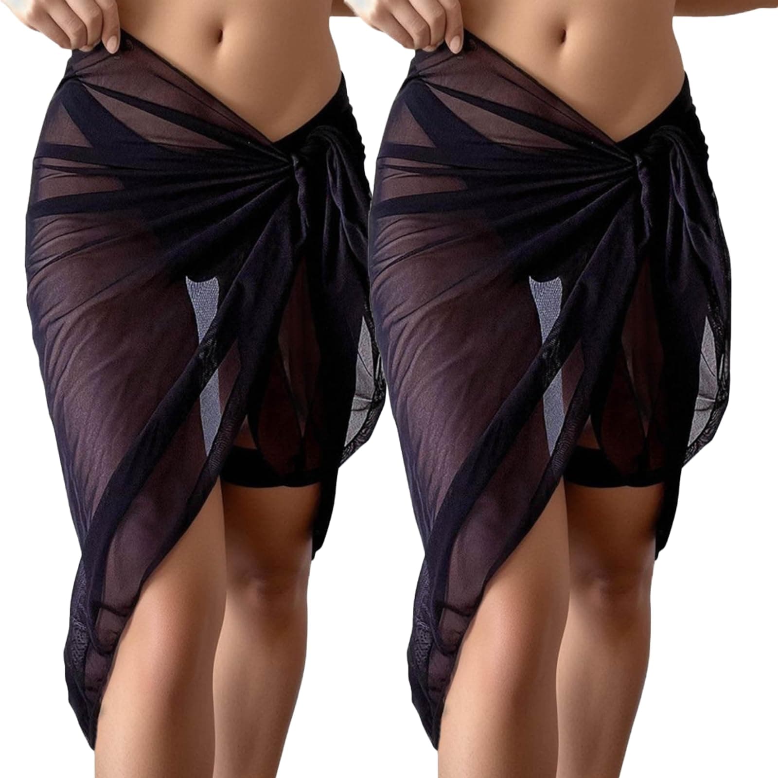 Women’s Swim Cover-Ups Black Chiffon Beach Sarong Wrap Sarongs for Women Beachwear Sexy Bikini Cover Up Chiffon Swimsuit Wrap Skirts Womens Swimsuit Wrap Cover up Skirt