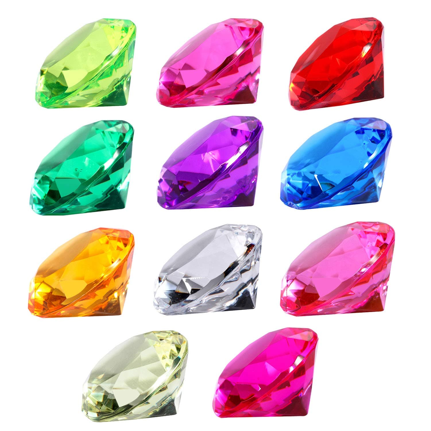 75pcs Multi-Colored Acrylic Gems Plastic Gemstones for Pirate Treasure Party Decoration Table Decorations Vase Filler Fish Tank etc. (Multi Color)