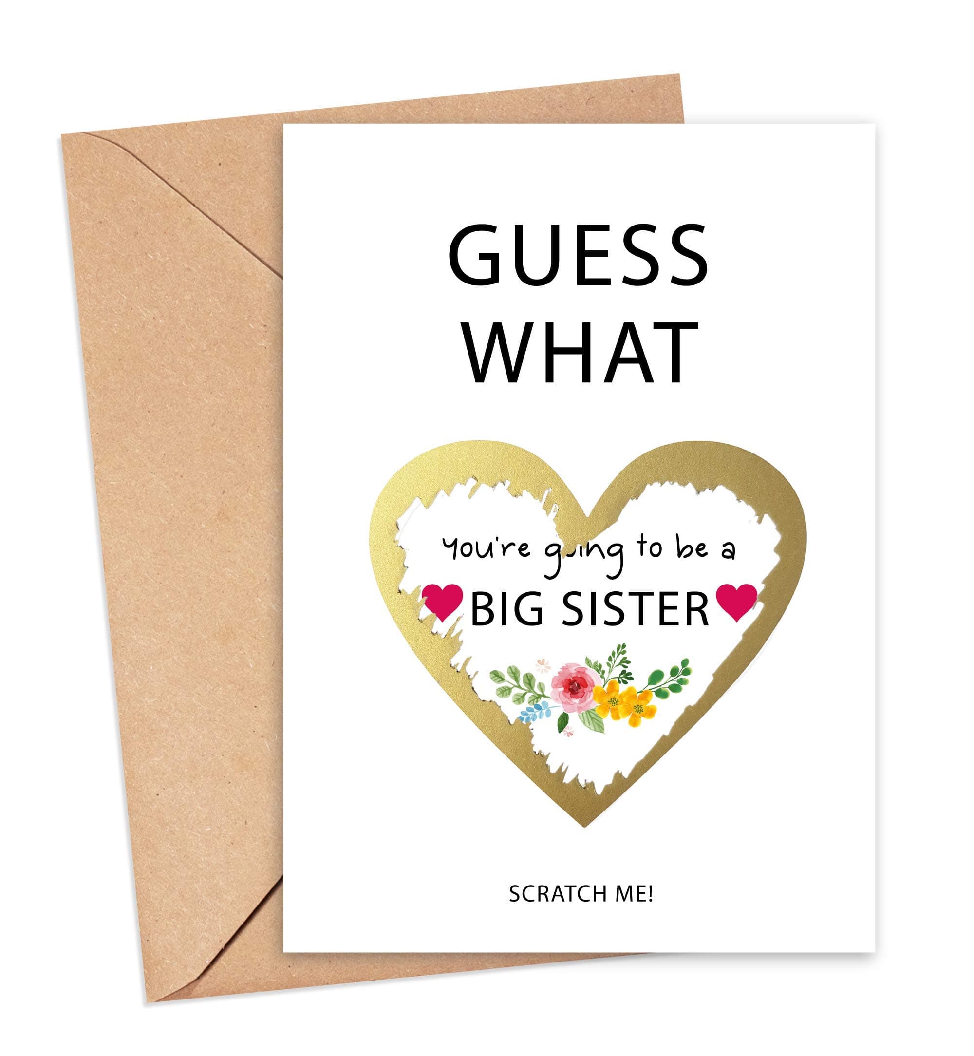 Pregnancy announcement card for daughter BIG SISTER CARD scratch reveal new mum to be new baby we are pregnant PA11