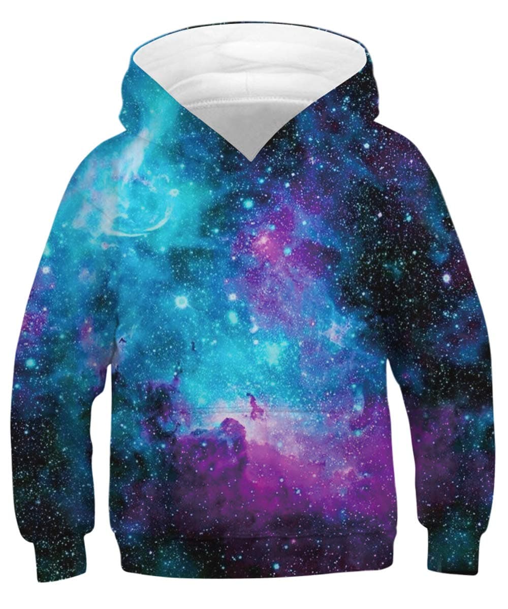 KIDVOVOU Kids 3D Unicorn Printed Pullover Hoodie Funny Sweatshirt for Boys Girls 4-16Y