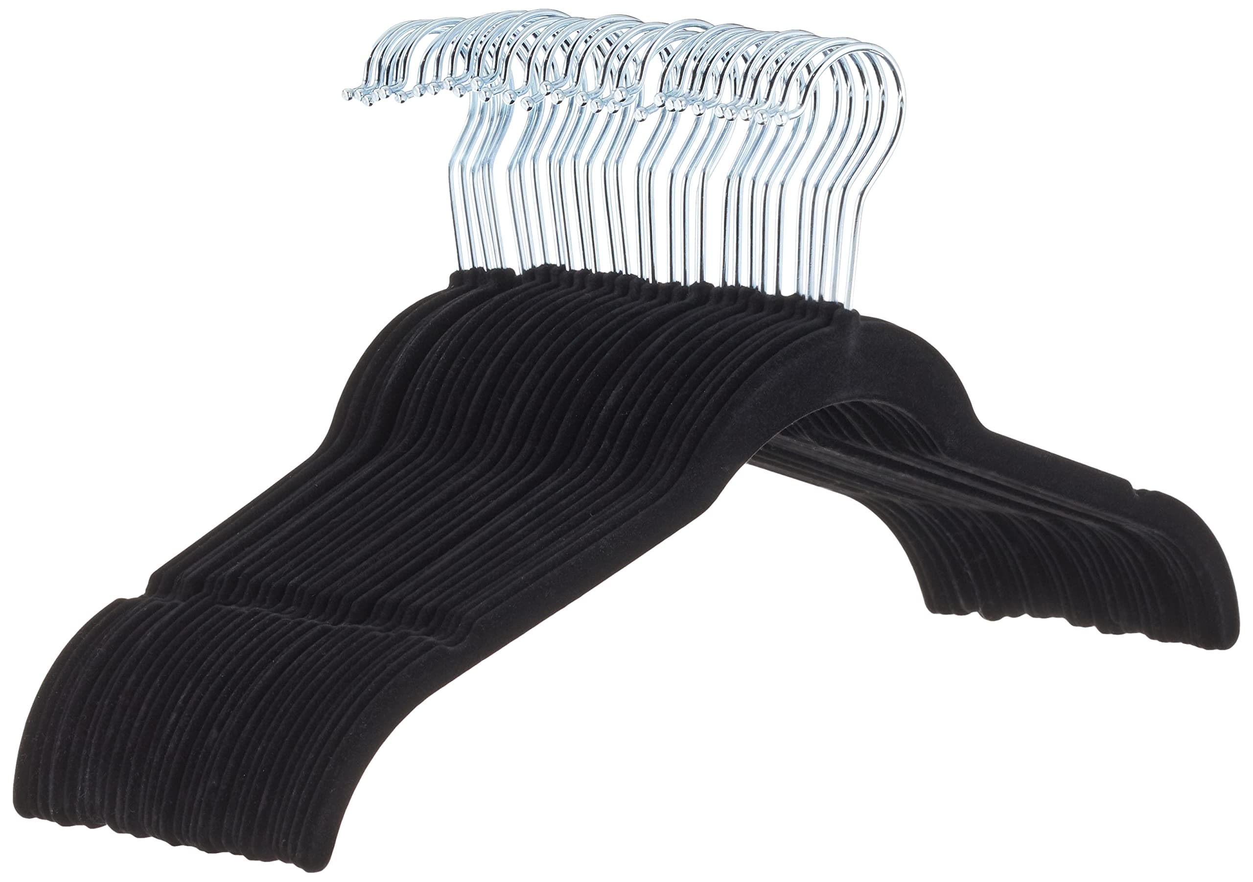 Amazon Basics Velvet Shirt/Dress Hangers, Pack of 30, Black