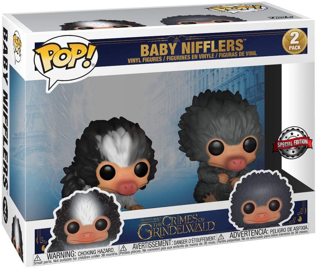 Pop! Fantastic Beasts Baby Nifflers Grey and Black 2 Pack Exclusive Figures