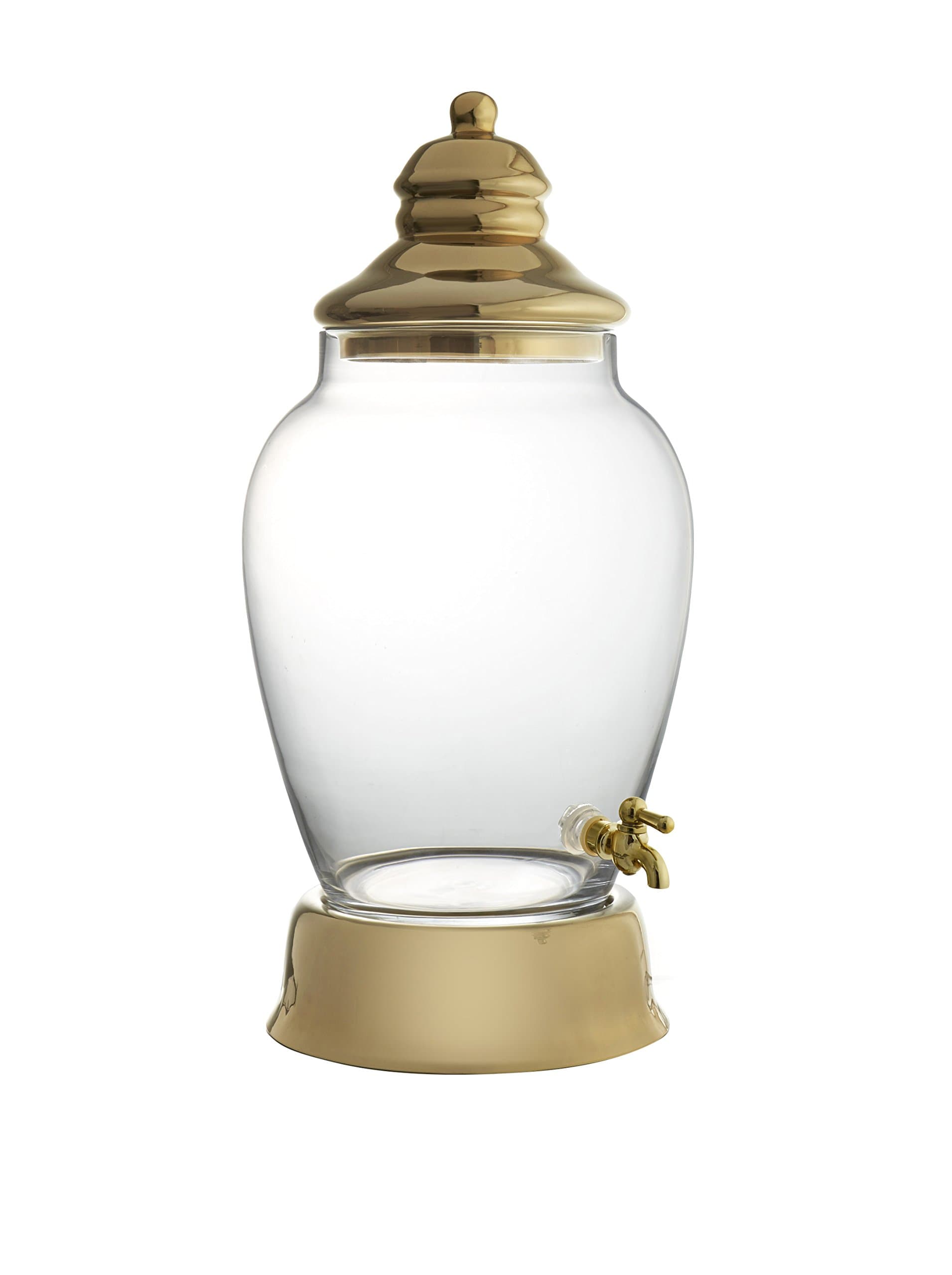 Fifth Avenue Alexis Glass Beverage Dispenser, Gold
