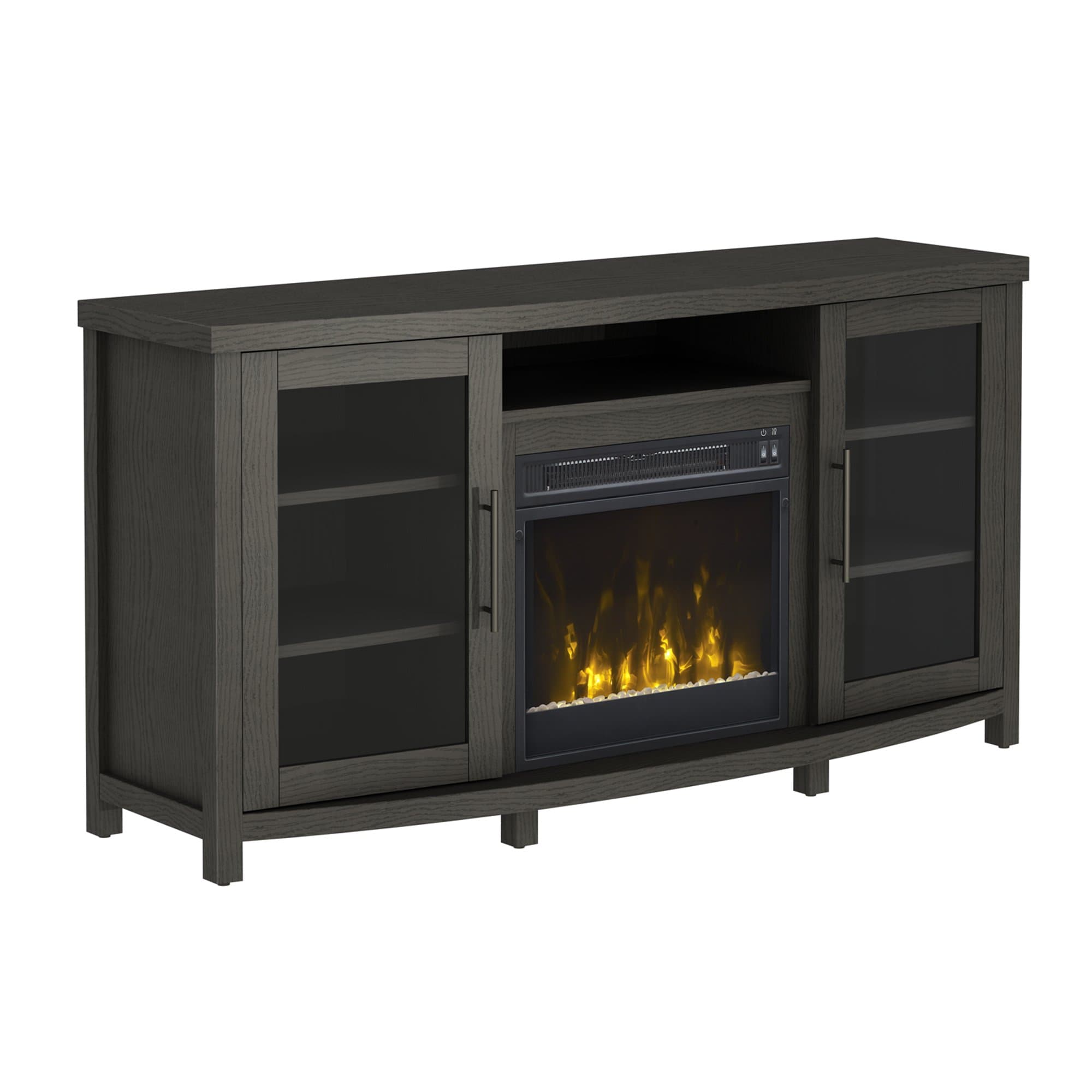 208268 Milena Stand with Electric Fireplace for Tvs up to 60" Tifton Oak Brown