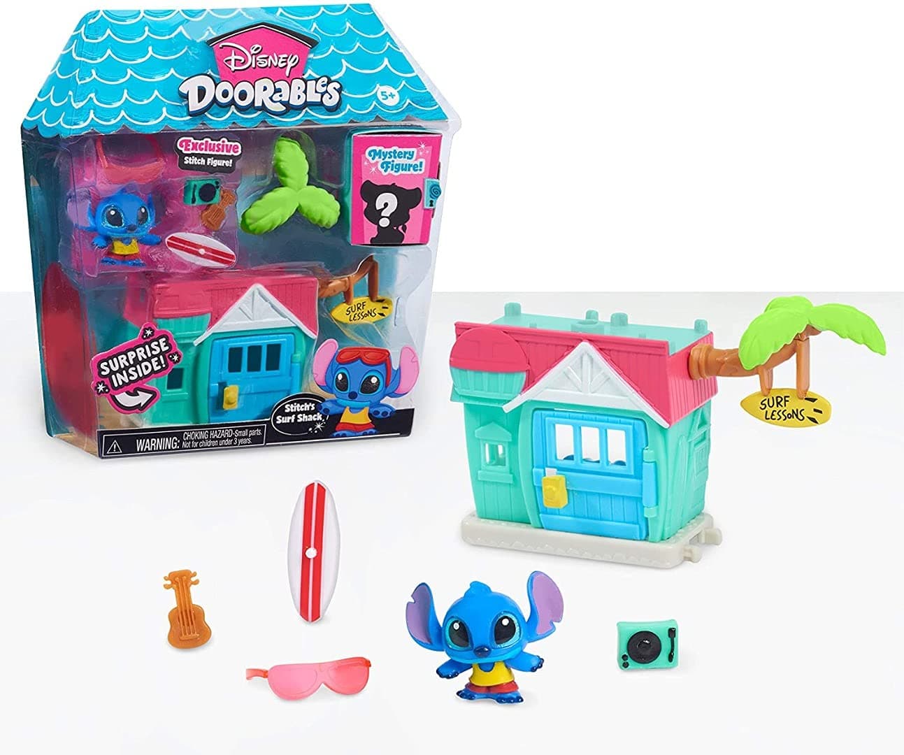 DOORABLES Disney Mini Playset Stitch’s Surf Shack, Surprise Collectible Figure Inside, Kids Toys for Ages 5 Up by Just Play
