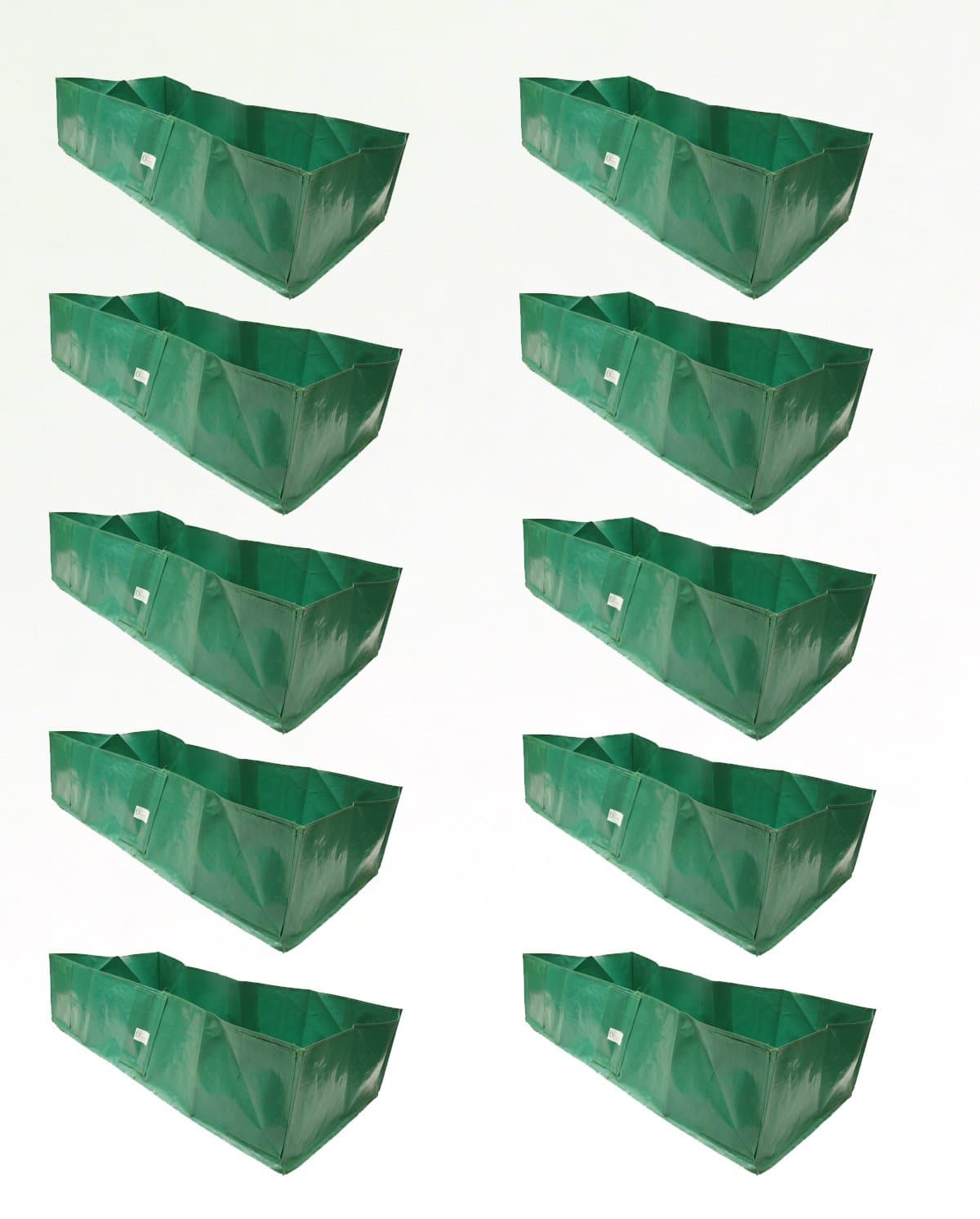 Bio Blooms Agro India Pvt.Ltd. 48X24X12 Inches HDPE Rectangular Grow Bags for Terrace Gardening |10 Pieces | Dark Green Color | Outdoor Use