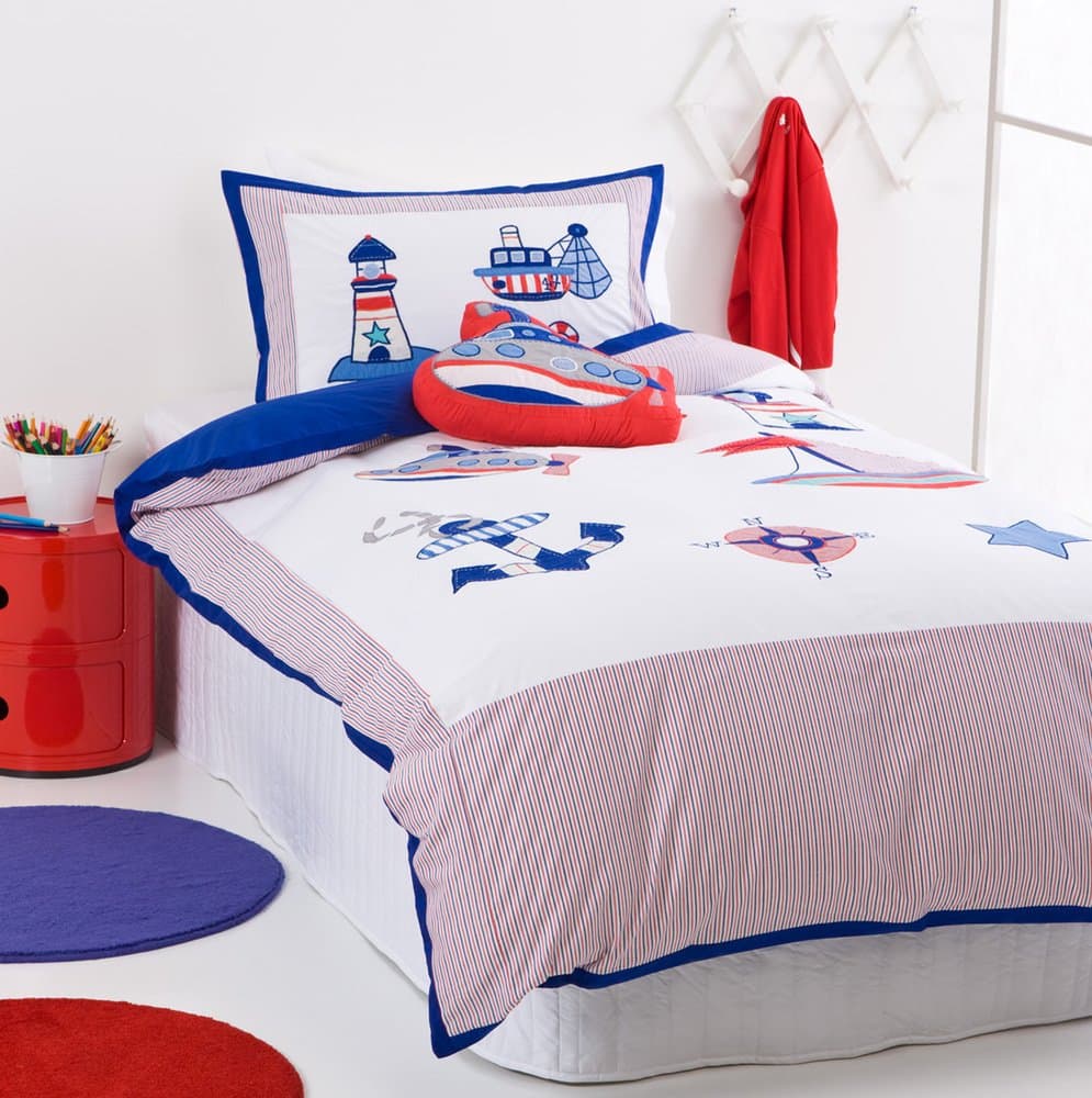 SHUTEYE DUVET KIDS BEDS COTTON SAIL AWAY BEDDING QUILT SET SINGLE / TWIN