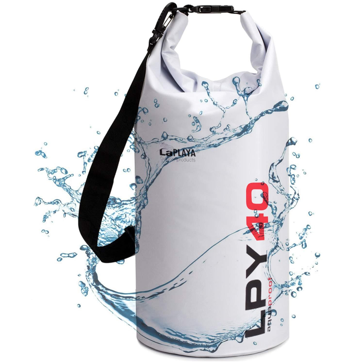 ALLCAMP 5L/10L/40L Premium Waterproof Bag, dry bag and long adjustable Shoulder Strap Included, Perfect for Kayaking/Boating/Canoeing/Fishing/Rafting/Swimming/Camping/Snowboarding (10L, white)