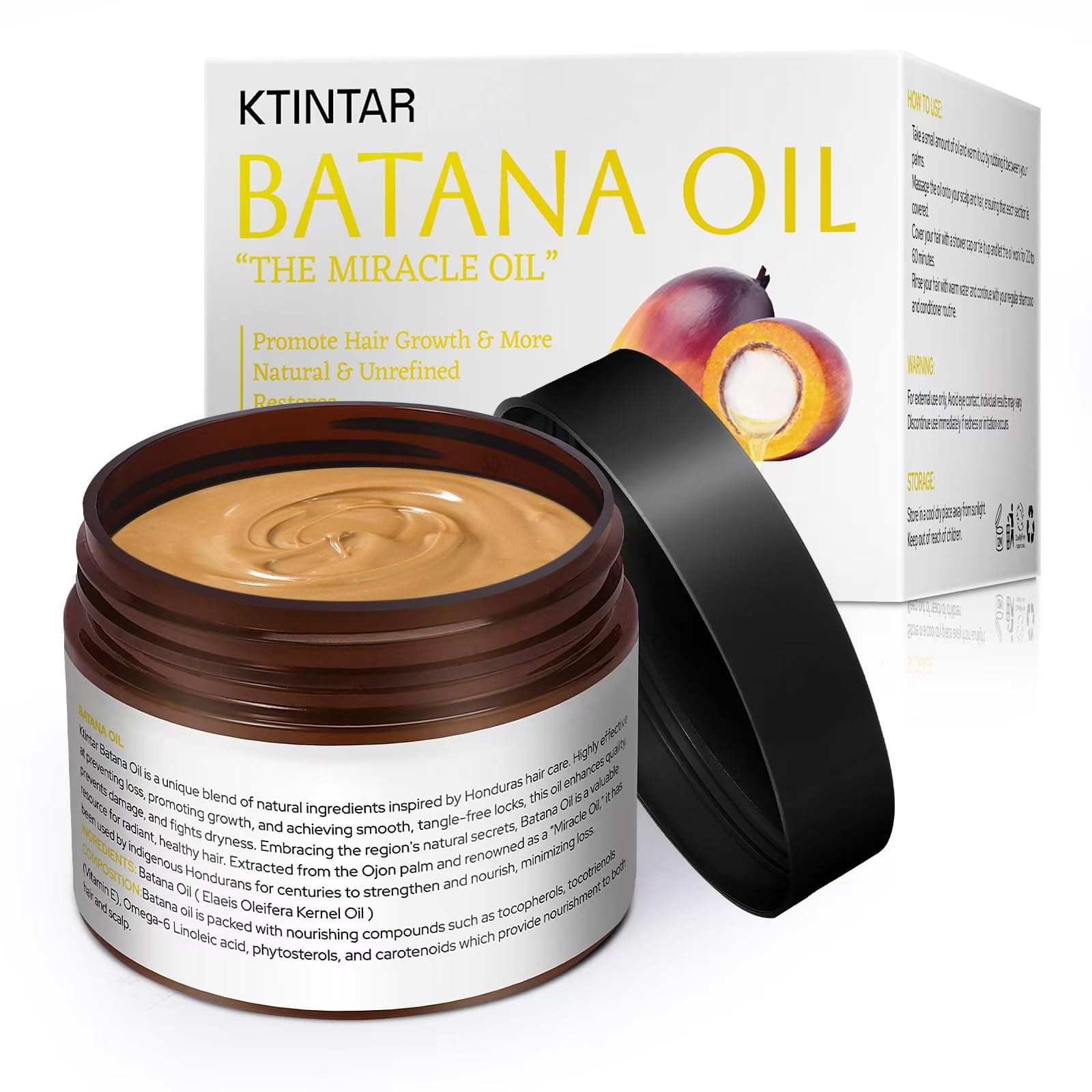 100% Natural Raw Batana Oil for Hair Growth Enhances Thickness 4.23 Fl Oz (Pack of 1)