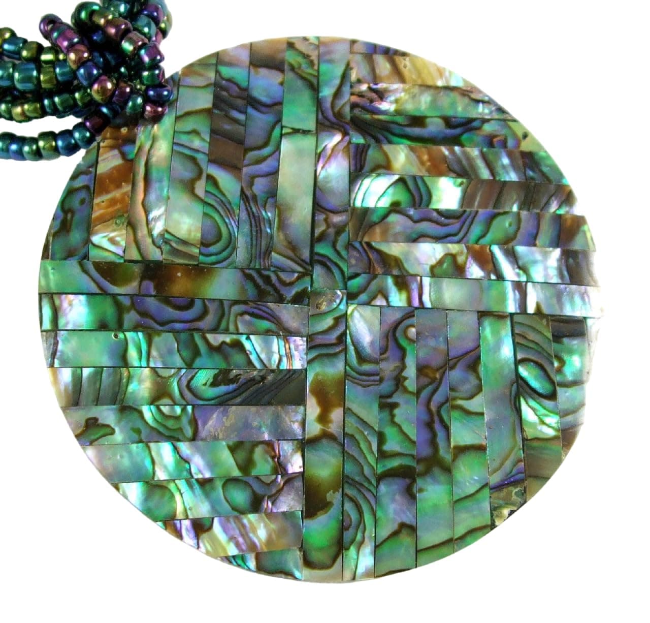 Mosaic Natural Paua Abalone Necklace Handmade Seashell Necklace Jewelry for Women BA179