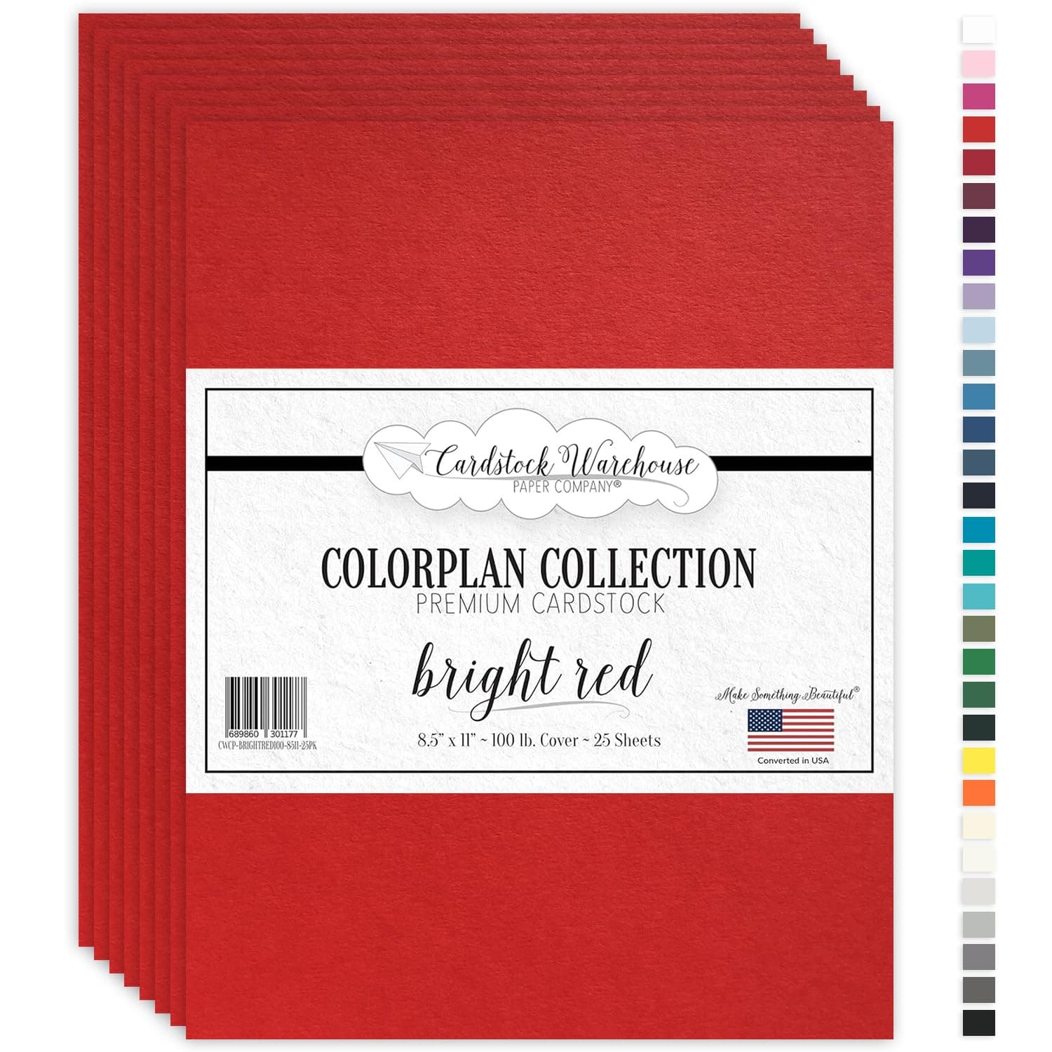 Cardstock Warehouse Colorplan Bright Red Cardstock Paper – 25 Sheets, 8.5 x 11" – 100 lb. / 270 GSM Premium Matte Cover Cardstock for Invitations, Card Making, Scrapbooking & DIY Projects