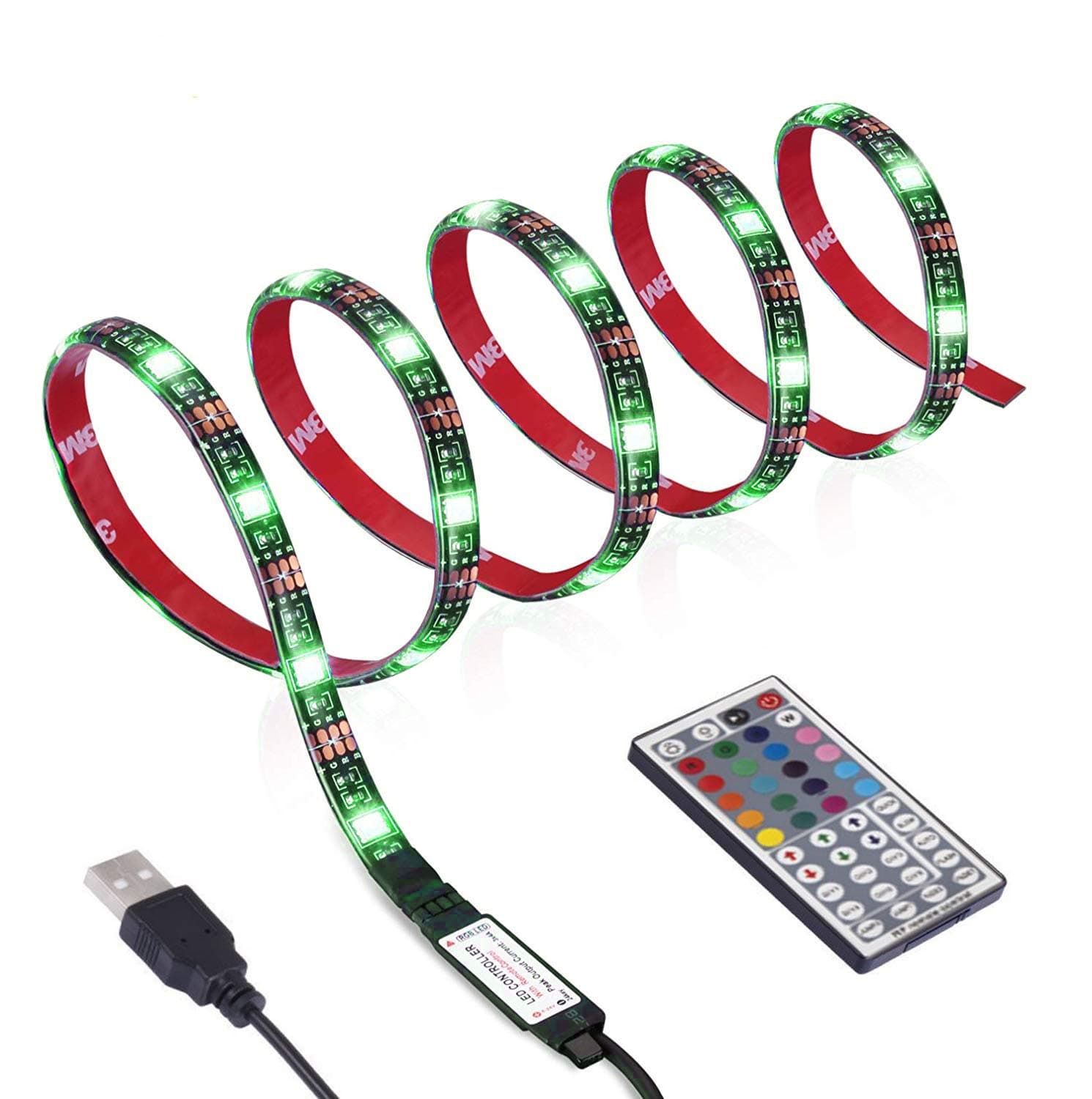 LEBRIGHT LED TV Backlight 118inch(300cm) Bias Lighting Behind 60 65 70 Inch HDTV USB LED Light Strip TV Wall Mount Movie Theater Decor Mood Lights, RF Remote, 20 Colors [Energy Class A++]