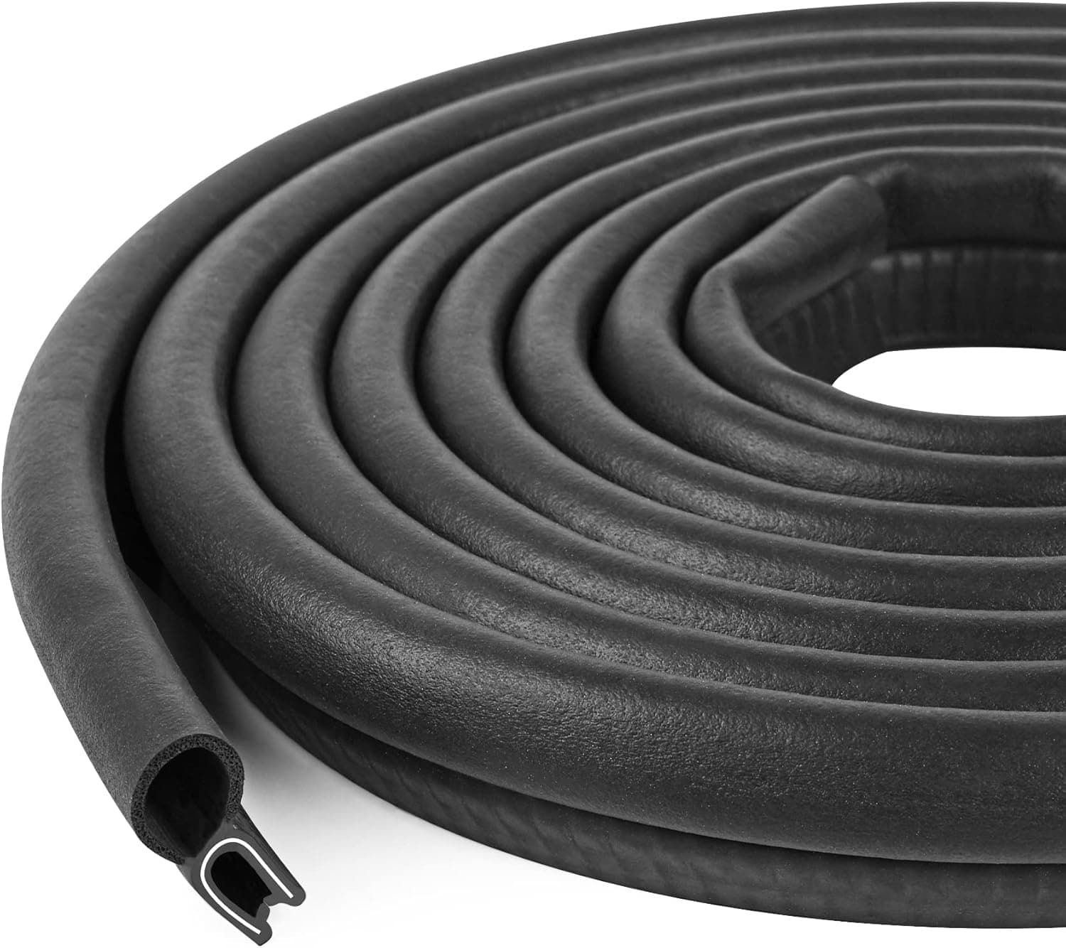 Automotive Door Weather Stripping 20Ft Car Door Rubber Edge Trim Seal Strip Gasket with Top Bulb Easy to Install for Car Bus Camper Boat RV Truck Doors and Home Applications