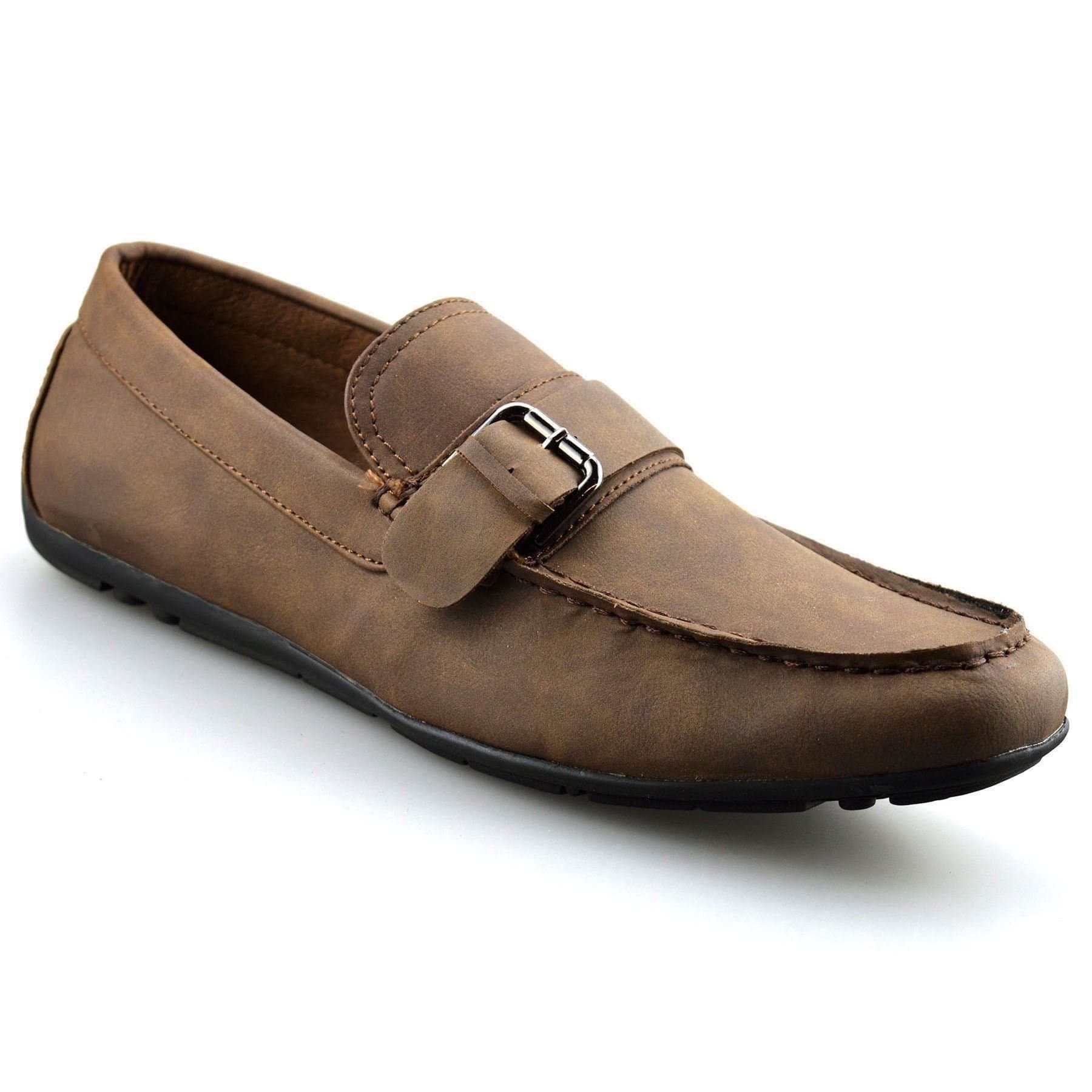 Mens New Slip On Casual Boat Deck Mocassin Designer Loafers Driving Shoes Size[UK 14,Brown]