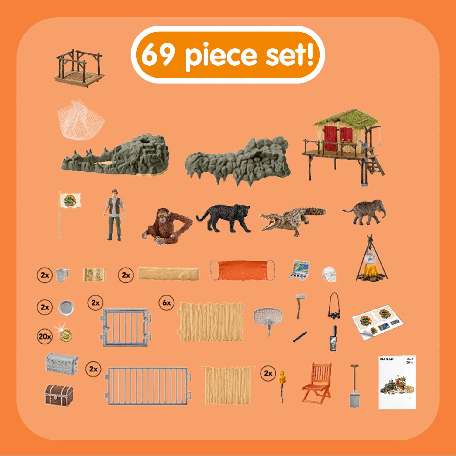 SCHLEICH 42350 Croco Jungle Research Station