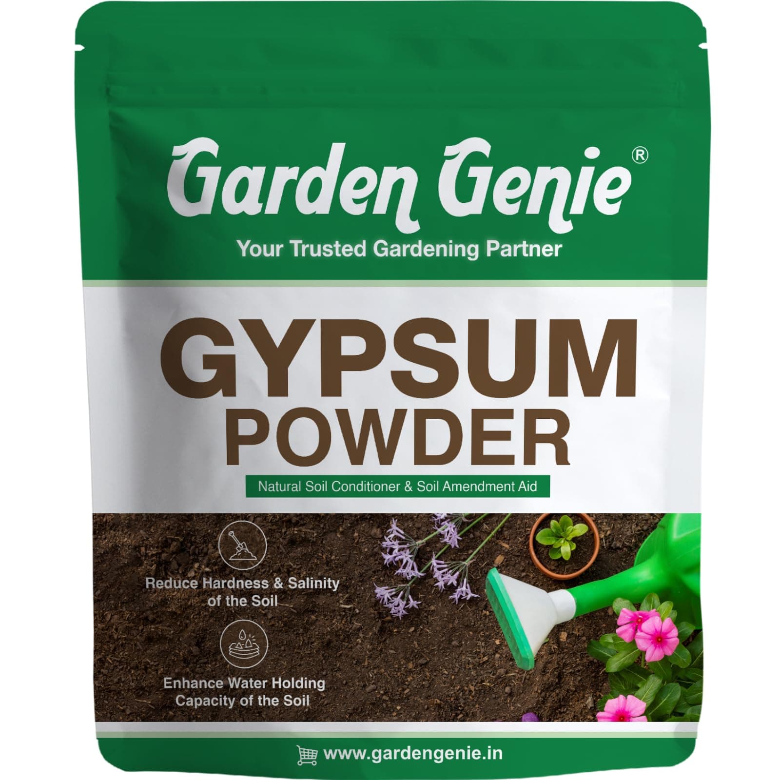 Garden Genie Gypsum Powder for Plants Natural Soil Conditioner & Soil Amendment for Lawn and Garden - 380 g