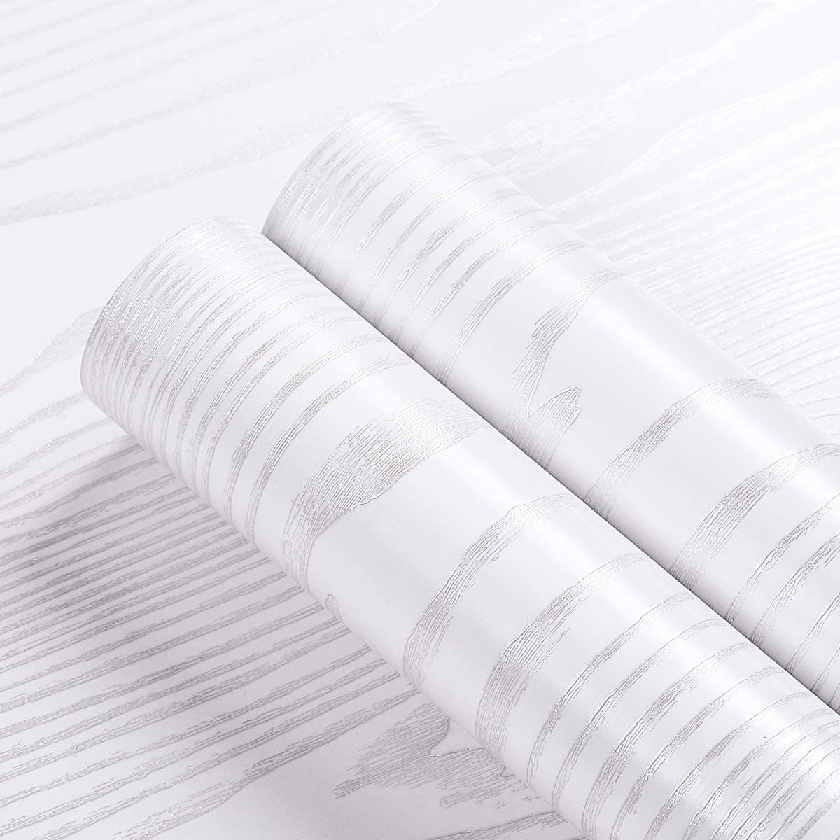 40CMx5M Self Adhesive Vinyl Wrap White Wood Contact Paper Peel and Stick Wallpaper for Table Desk Worktop Vinyl Covering Kitchen Counter Cupboard Stickers Sticky Back Plastic Waterproof