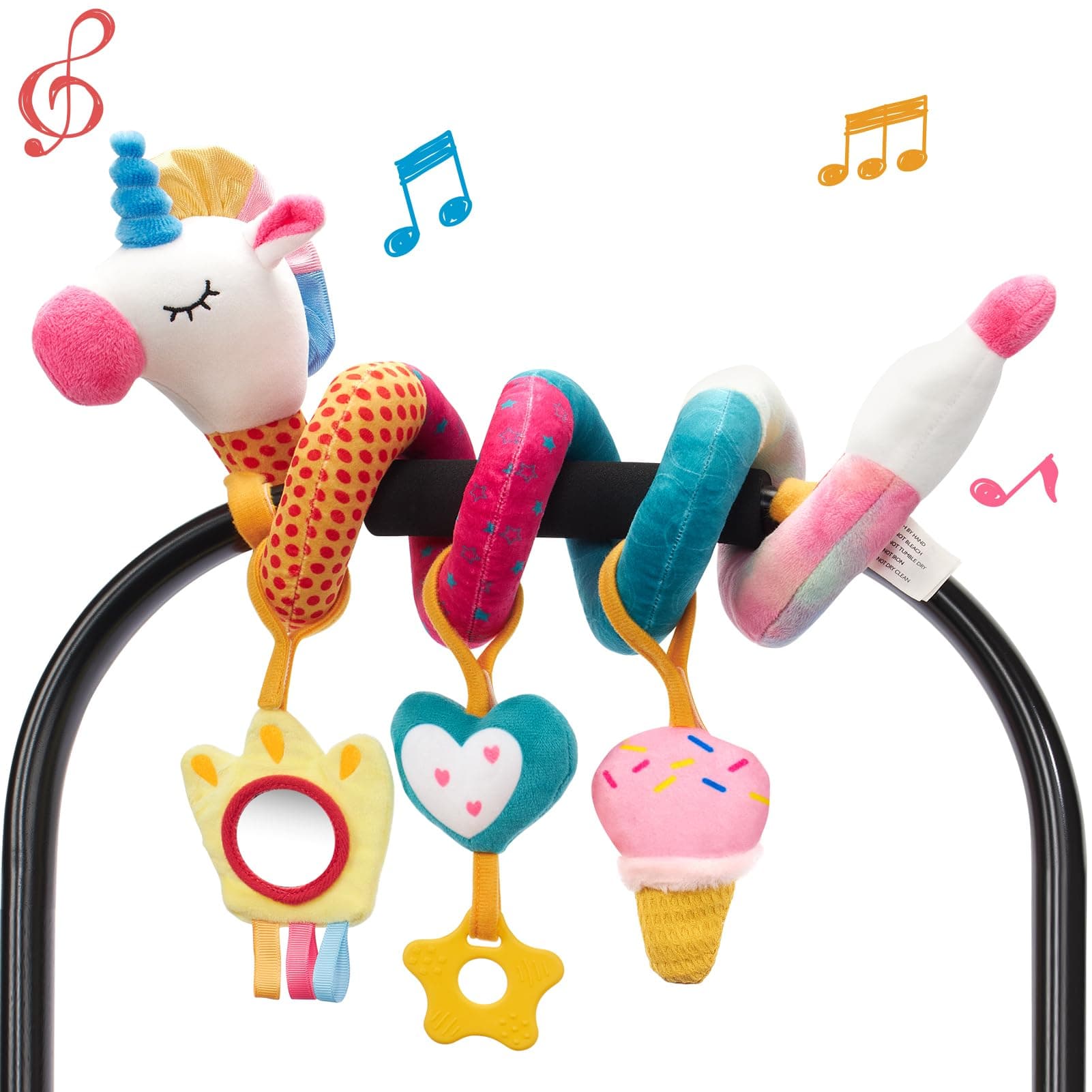 hahaland Spiral Pram Toys baby toys 0-6 months newborn Sensory Toys for Babies Pushchair Stroller/Car Seat Activity Baby Toy for 0 3 6 9 12 Months Hanging Toys for Babies pram toy Infant Girls