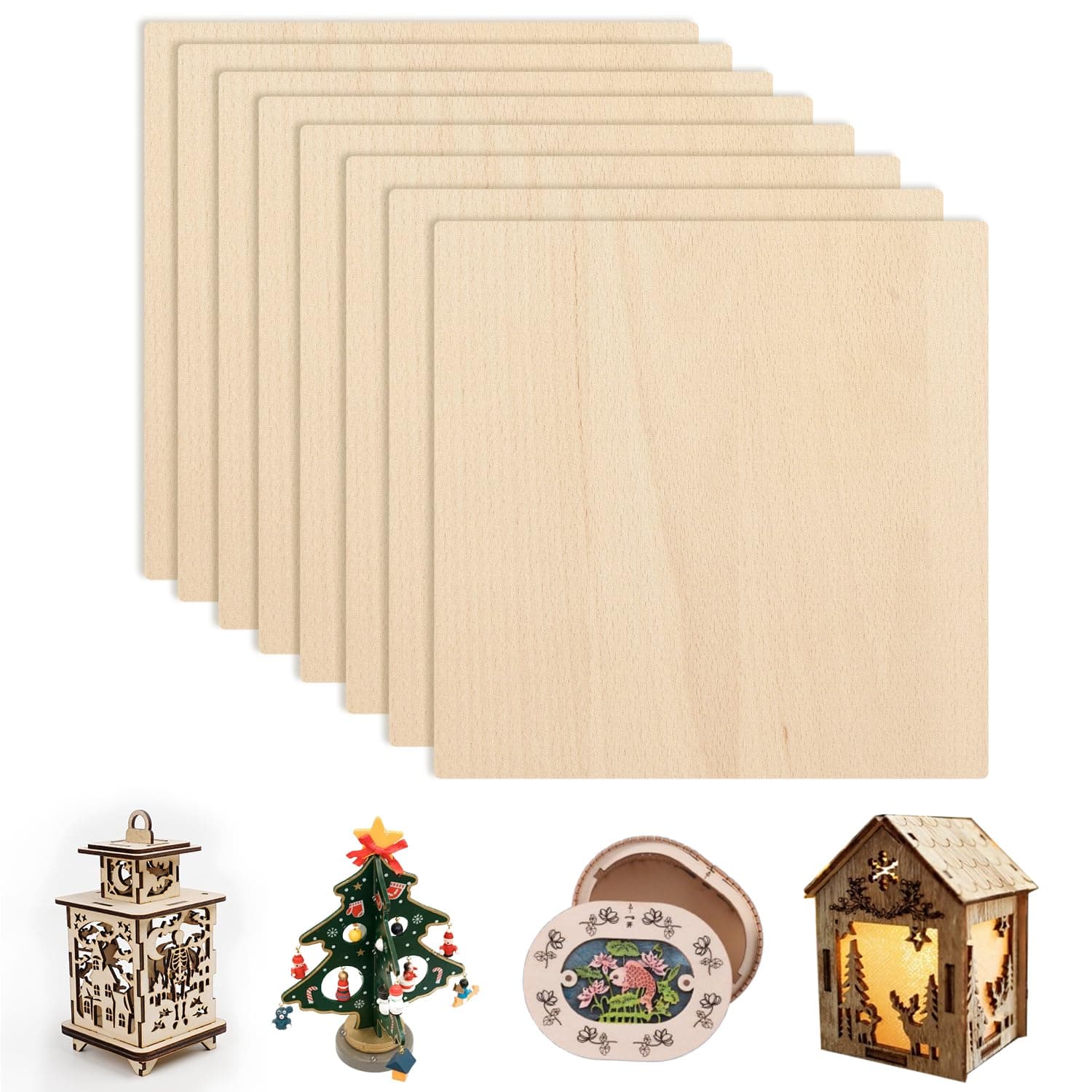 - 16 Pcs Plywood Basswood Sheets 400x400x3mm 15.7”x15.7”x1/8” Unfinished Wood Sheet for Laser Cutting Engraving DIY (400x400x3mm, 16 Pcs)