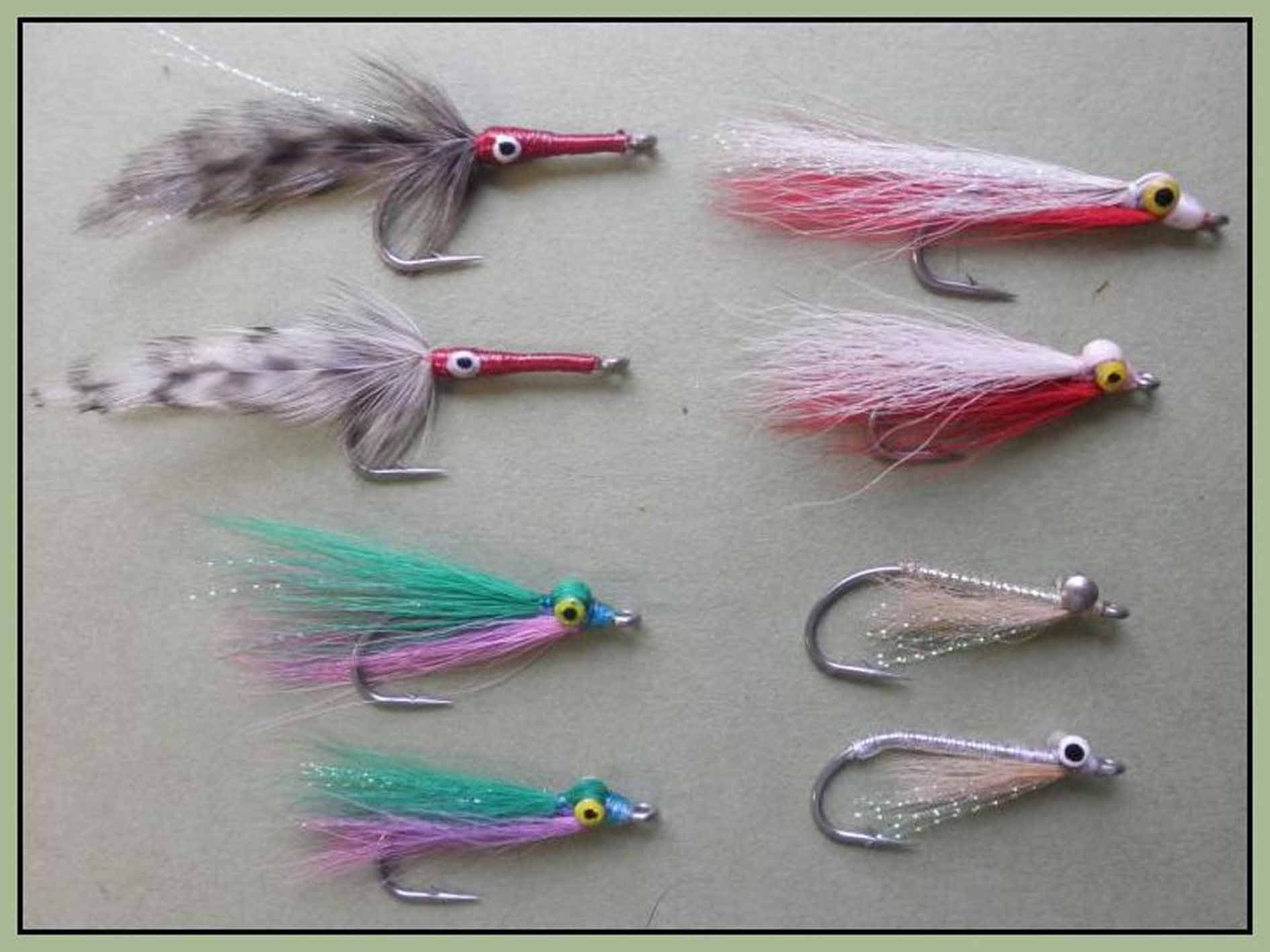 Troutflies UKSaltwater Fishing Flies, 8 Pack Bass Flies, 4 Patters, Bass Fly Fishing. 2/0